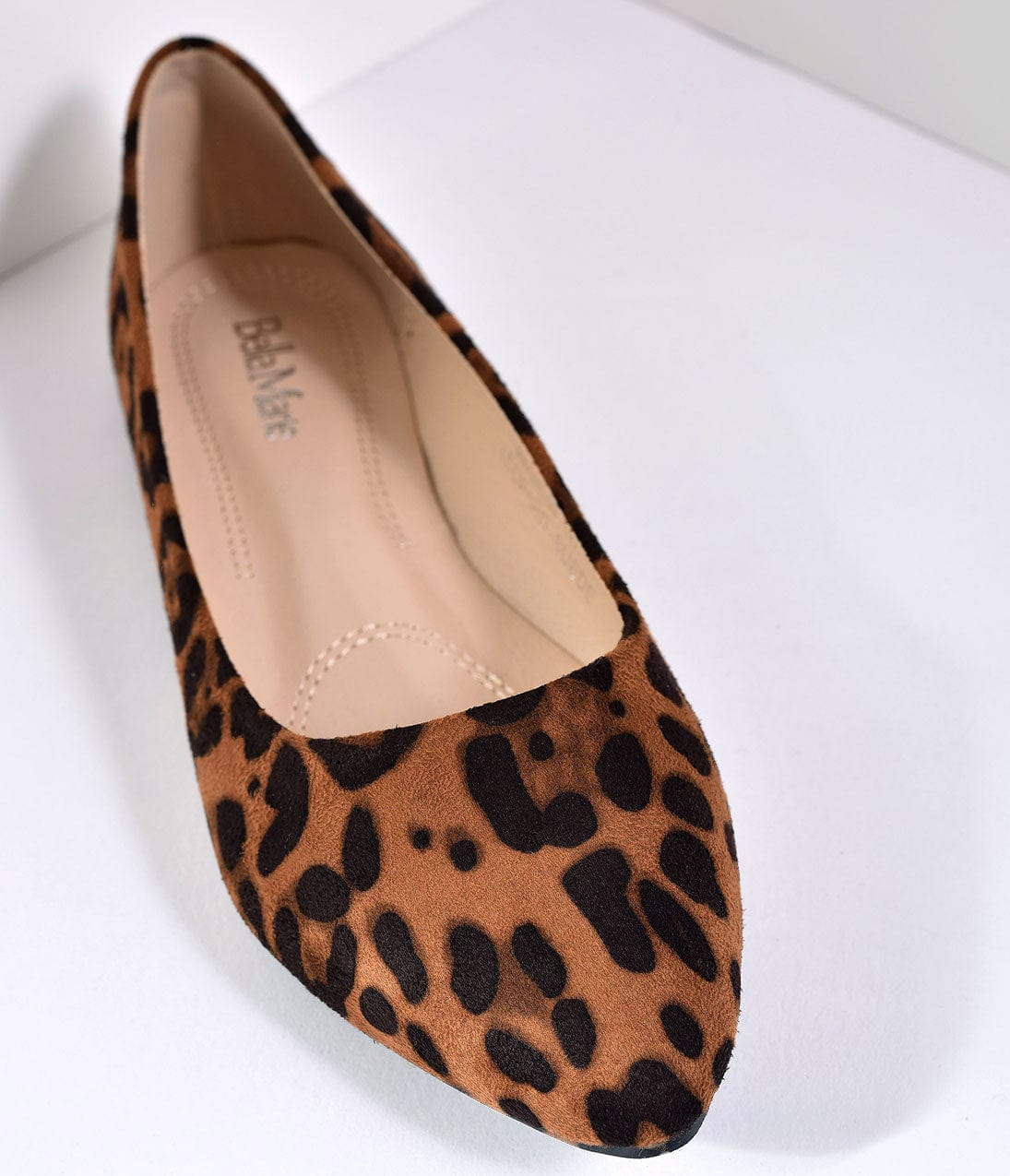 Leopard Print Suede Pointed Toe Flats for Women - Comfortable Slip-On Ballet Shoes - Perfect for Office, Casual Wear & Date Nights