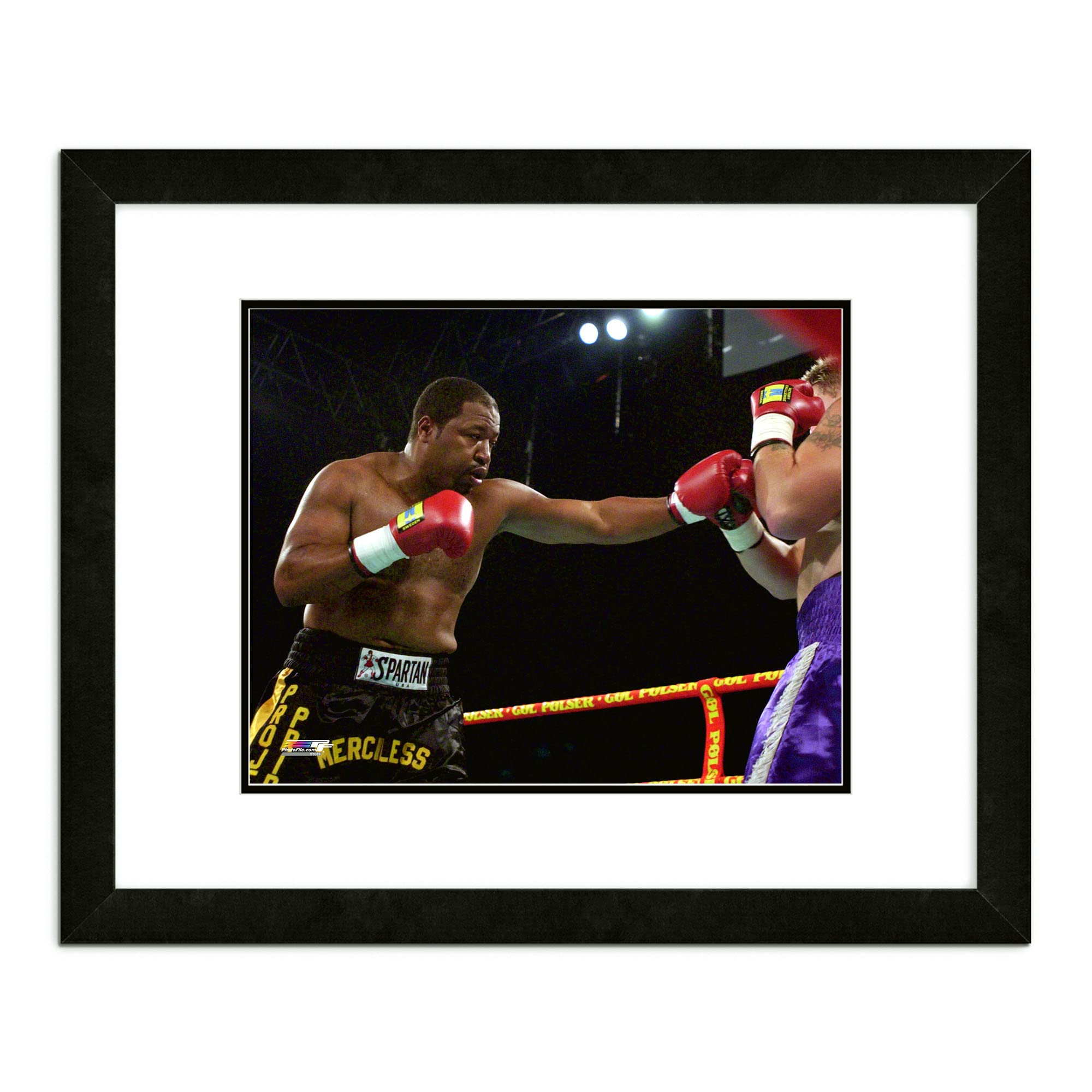 Ray Mercer 2001 Boxing Action Framed Photo 13x16 Inches - Premium Matted Wall Art for Home Gym, Boxing Room & Sports Memorabilia Collection