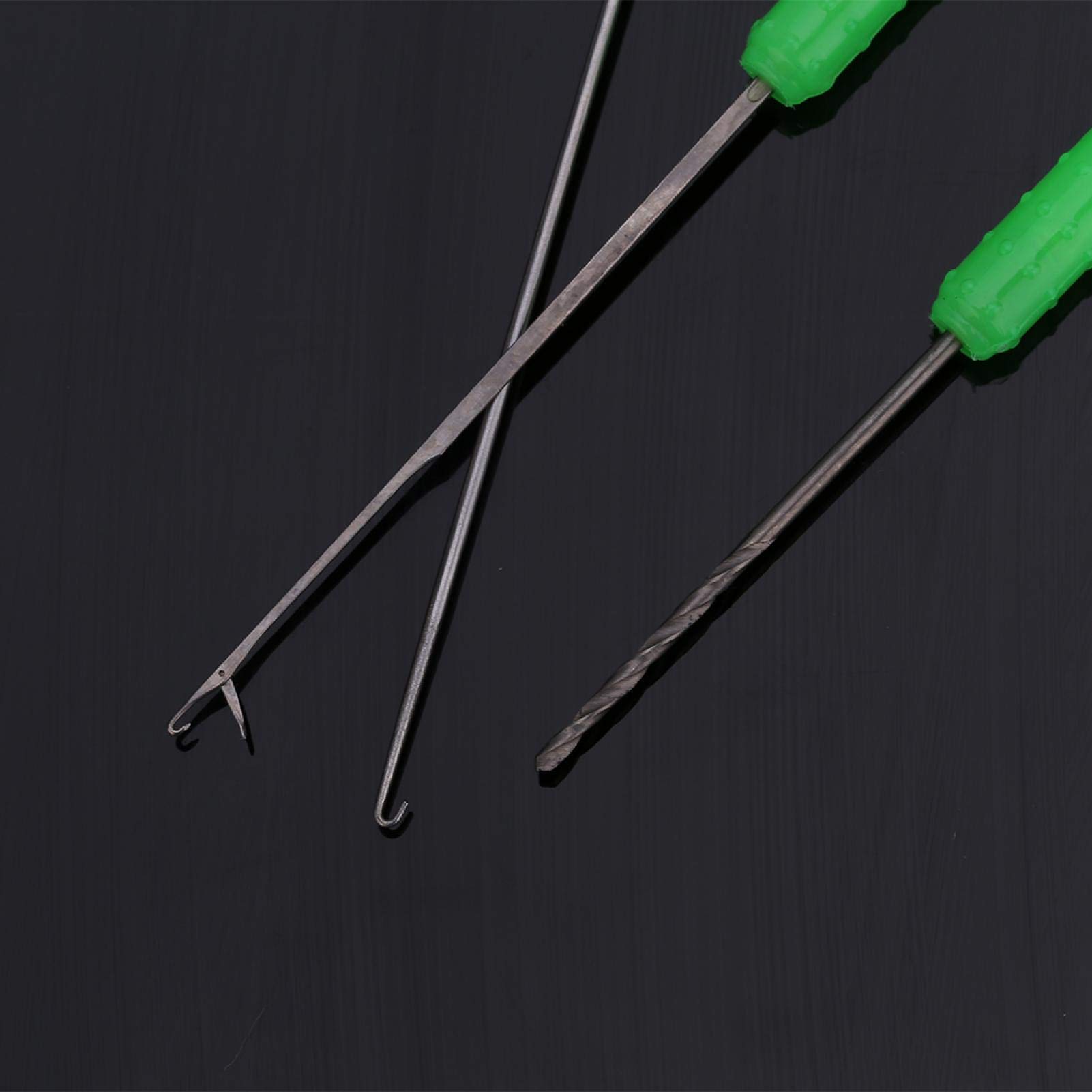 Alomejor 3Pcs/Set Premium Carp Fishing Hair Rigs Kit - 1 Hook Needle, 1 Stringer Needle, 1 Drill Needle | Handmade Boilie Rigs for Carp Angling | Perfect for Lake, River & Competition Fishing