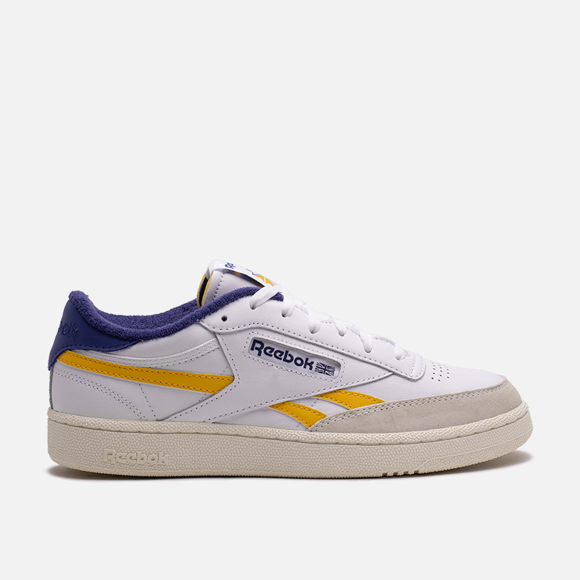 CLUB C Revenge Sneakers - White, Collegiate Gold & Purple - Stylish Comfort for Casual Wear, Gym & Street Fashion