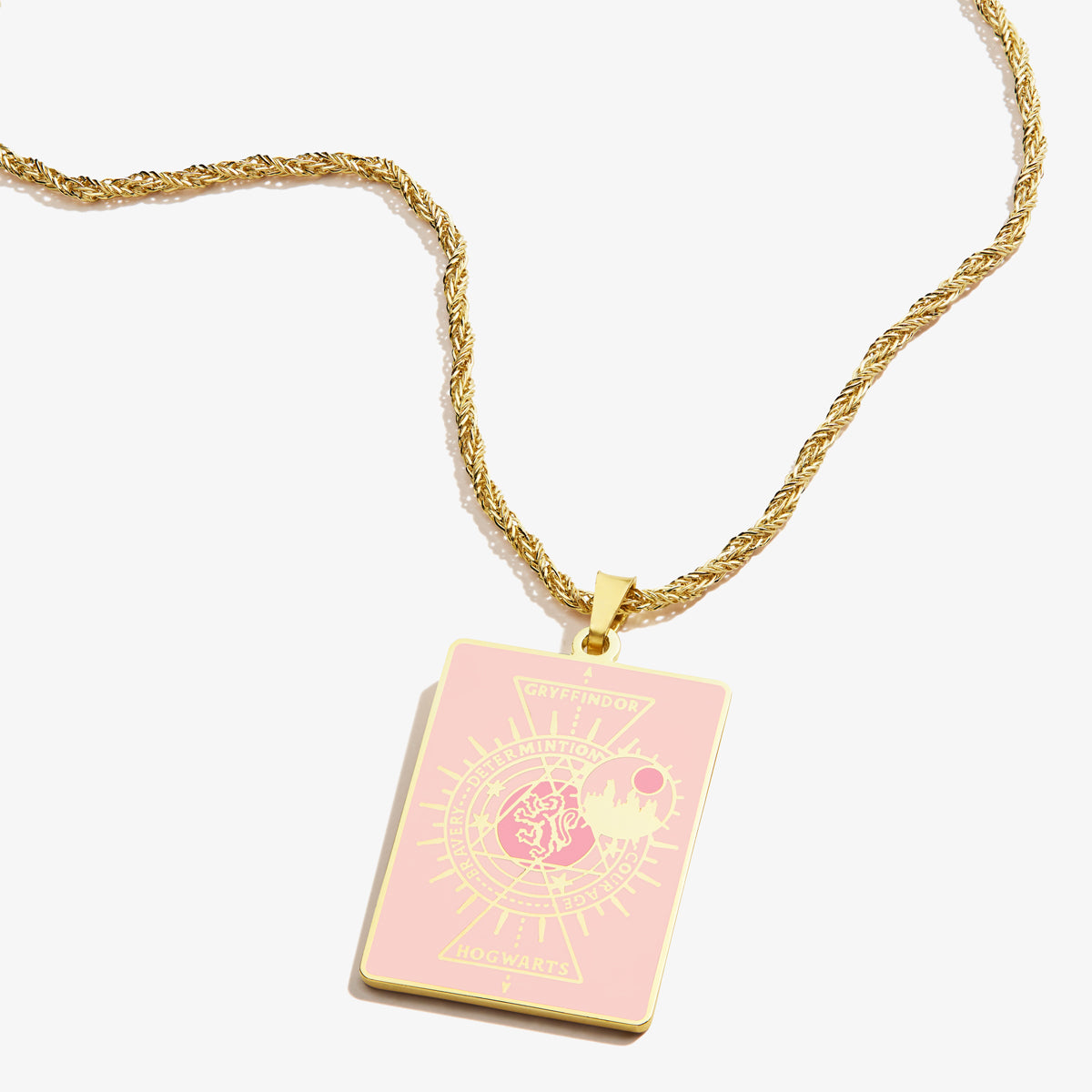Harry Potter Hogwarts Gryffindor Charm Necklace - Gold Plated Collectible Jewelry for Fans - Perfect for Cosplay, Gift Giving & Wizarding World Enthusiasts