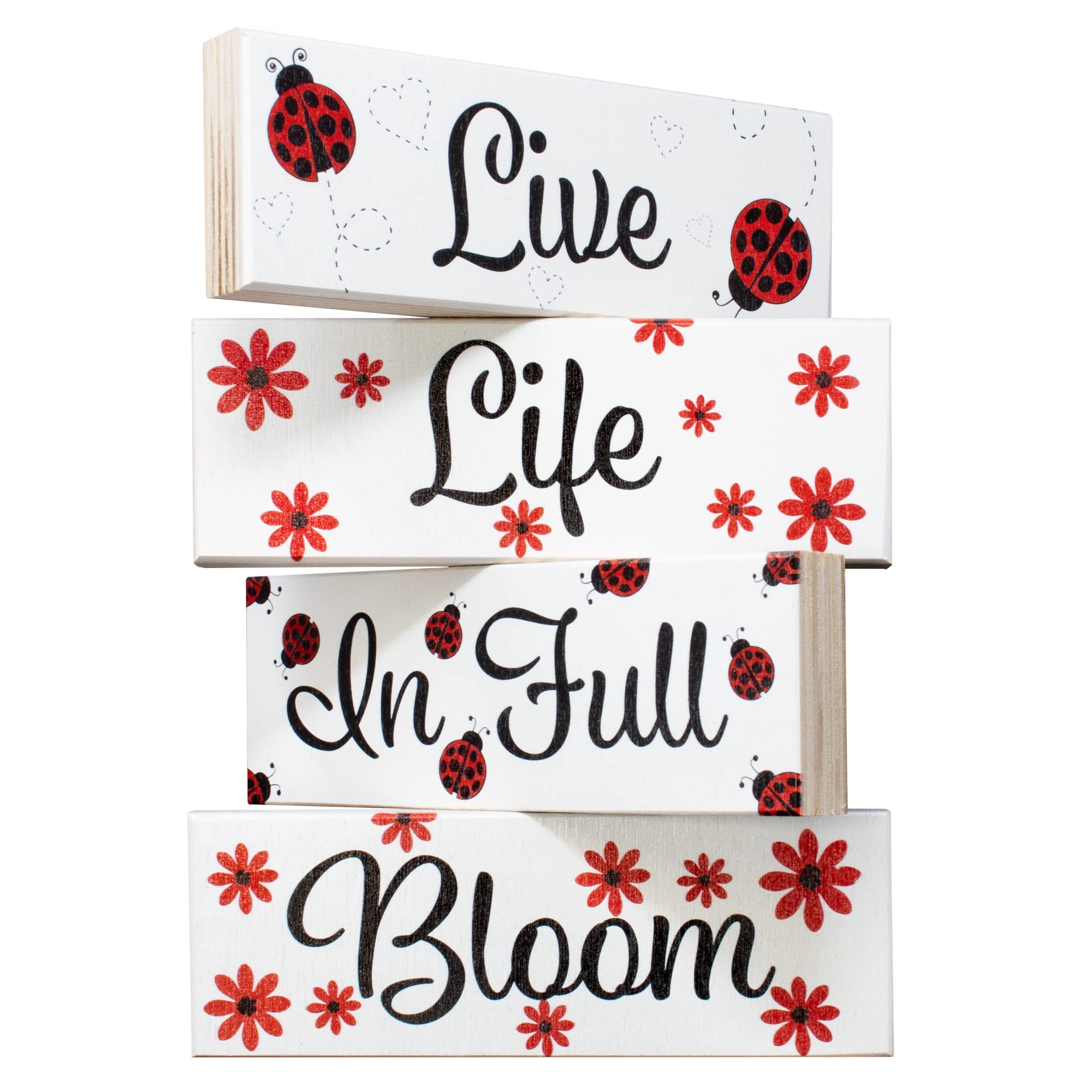 Farmhouse Spring Decor Signs - Rustic Tiered Tray & Tabletop Centerpiece Shelf for Mantel, Wall, or Entryway | Handmade in USA | Perfect for Easter, Mother's Day & Spring Home Styling