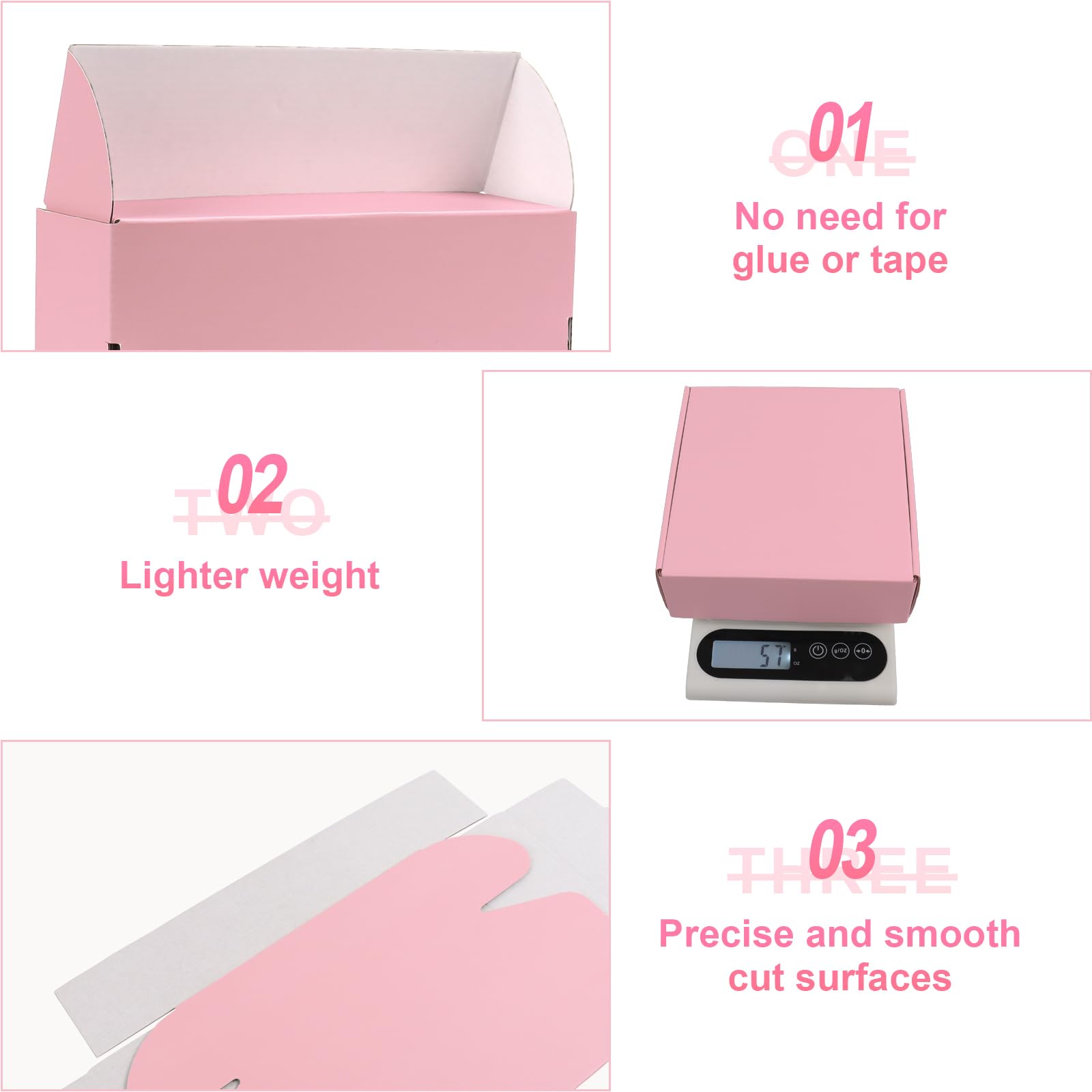 8x8x2 Inch Pink Shipping Boxes - 45 Pack for Small Business & Mailing | Durable Corrugated Cardboard for Gifts & Ecommerce