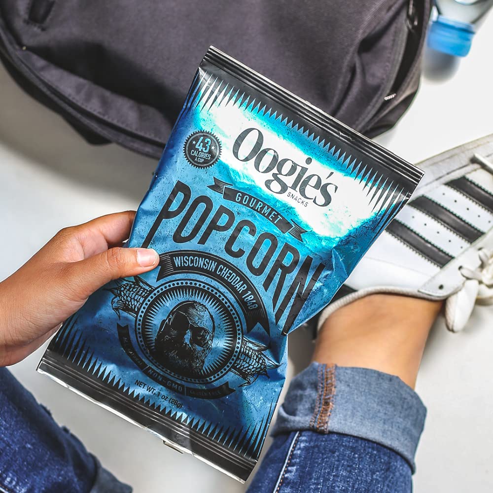 Oogie's Gourmet Popcorn - 4 Pack Wisconsin Cheddar 1848 Flavor | Gluten Free, Non-GMO Popcorn Snacks | 4.25oz Big Bags | Perfect for Movie Nights, Parties & Office Snacks