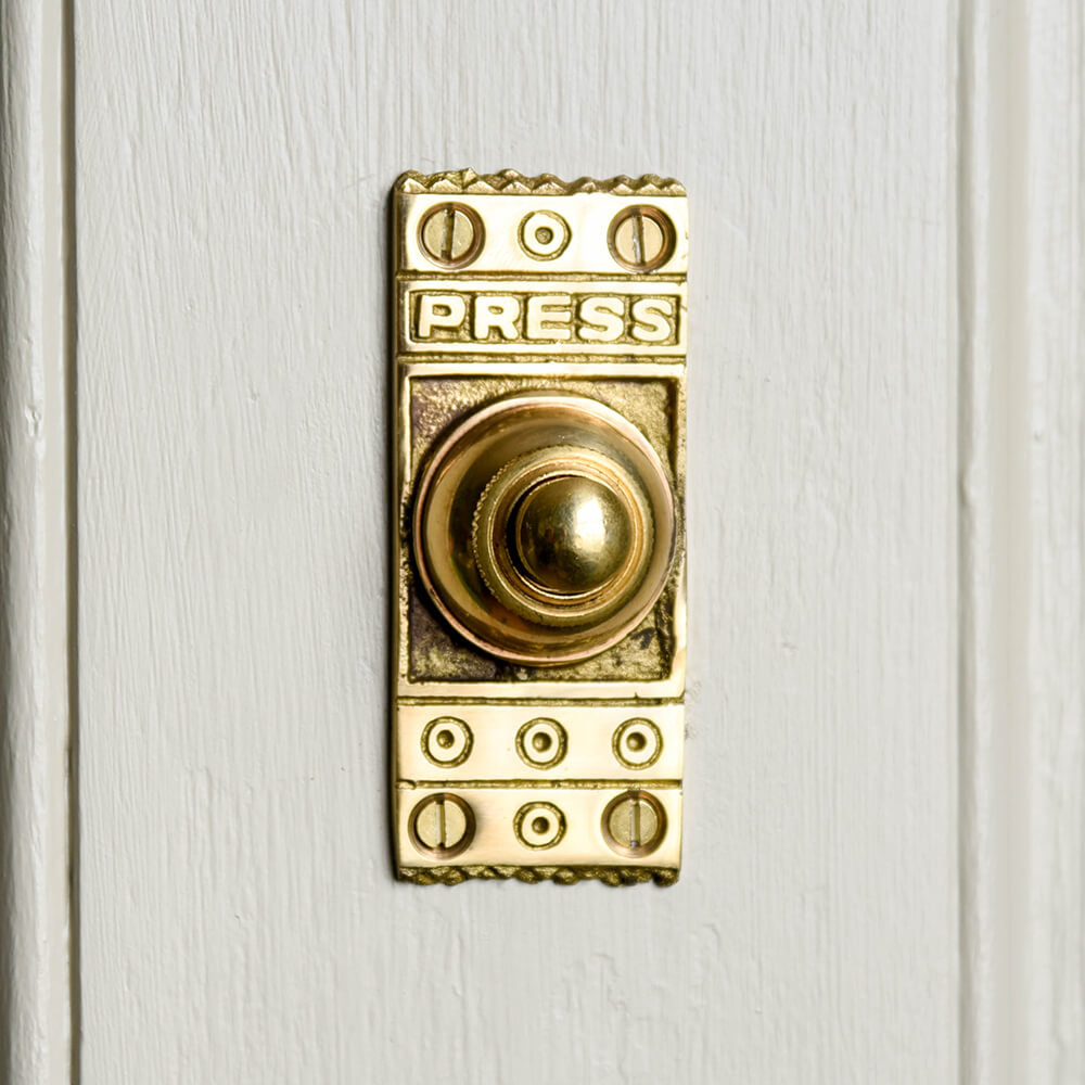 Vintage Brass Classic Retro Bell Push Button - Antique Style Doorbell for Home & Office - Perfect for Farmhouse, Cottage, and Vintage Decor