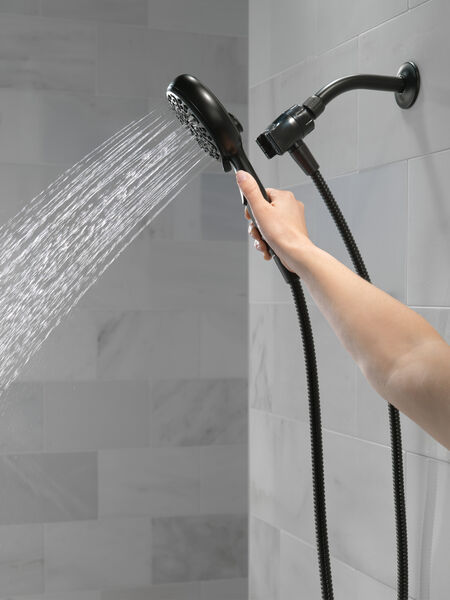 Delta 75609BL SureDock Magnetic Hand Shower - 6 Setting Matte Black Finish for Bathroom & Spa Relaxation