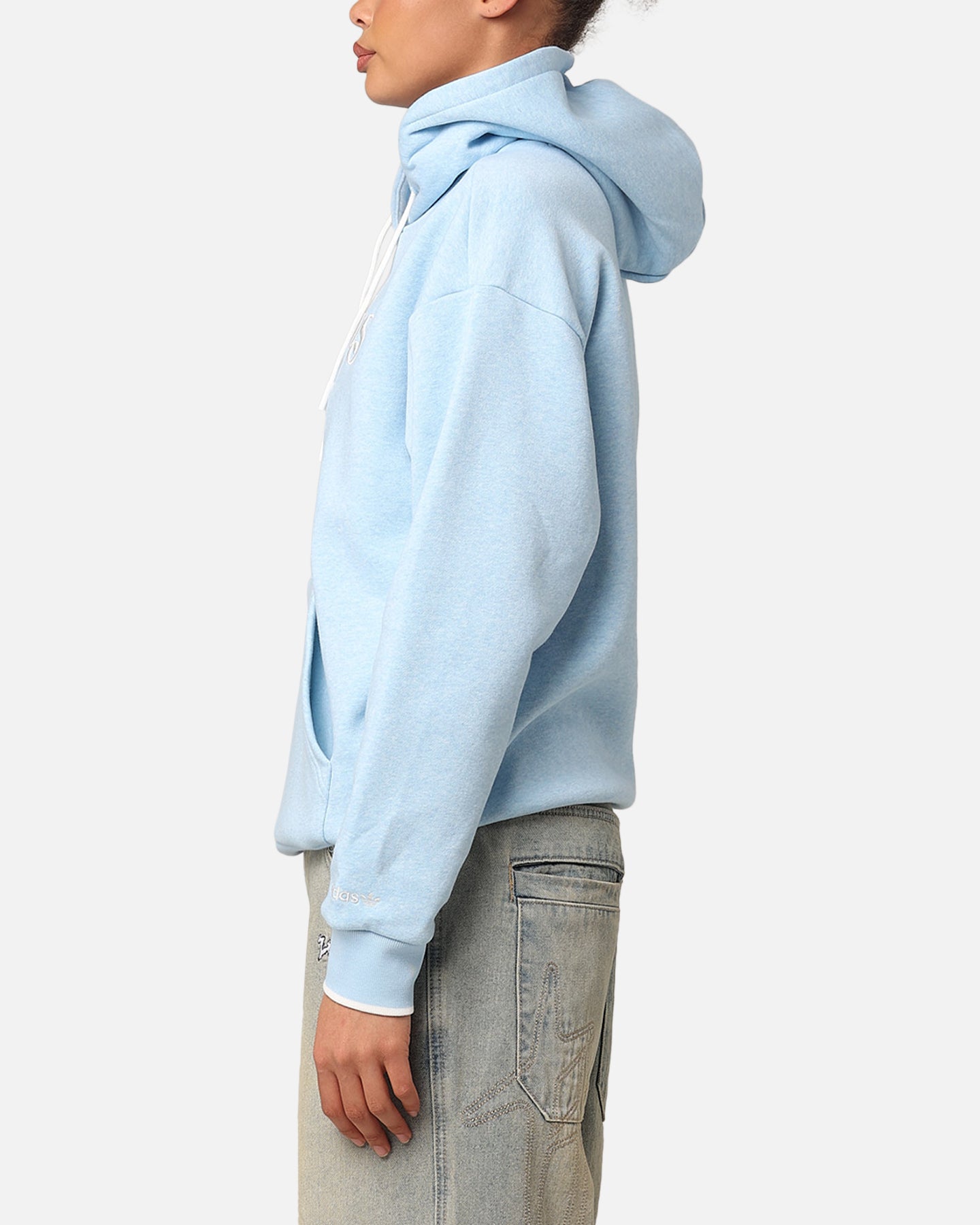 Adidas Women's Graphic Hoodie - Clear Sky Melange Pullover Sweatshirt | Casual Streetwear for Everyday Comfort | Perfect for Gym, Running & Lounge Wear