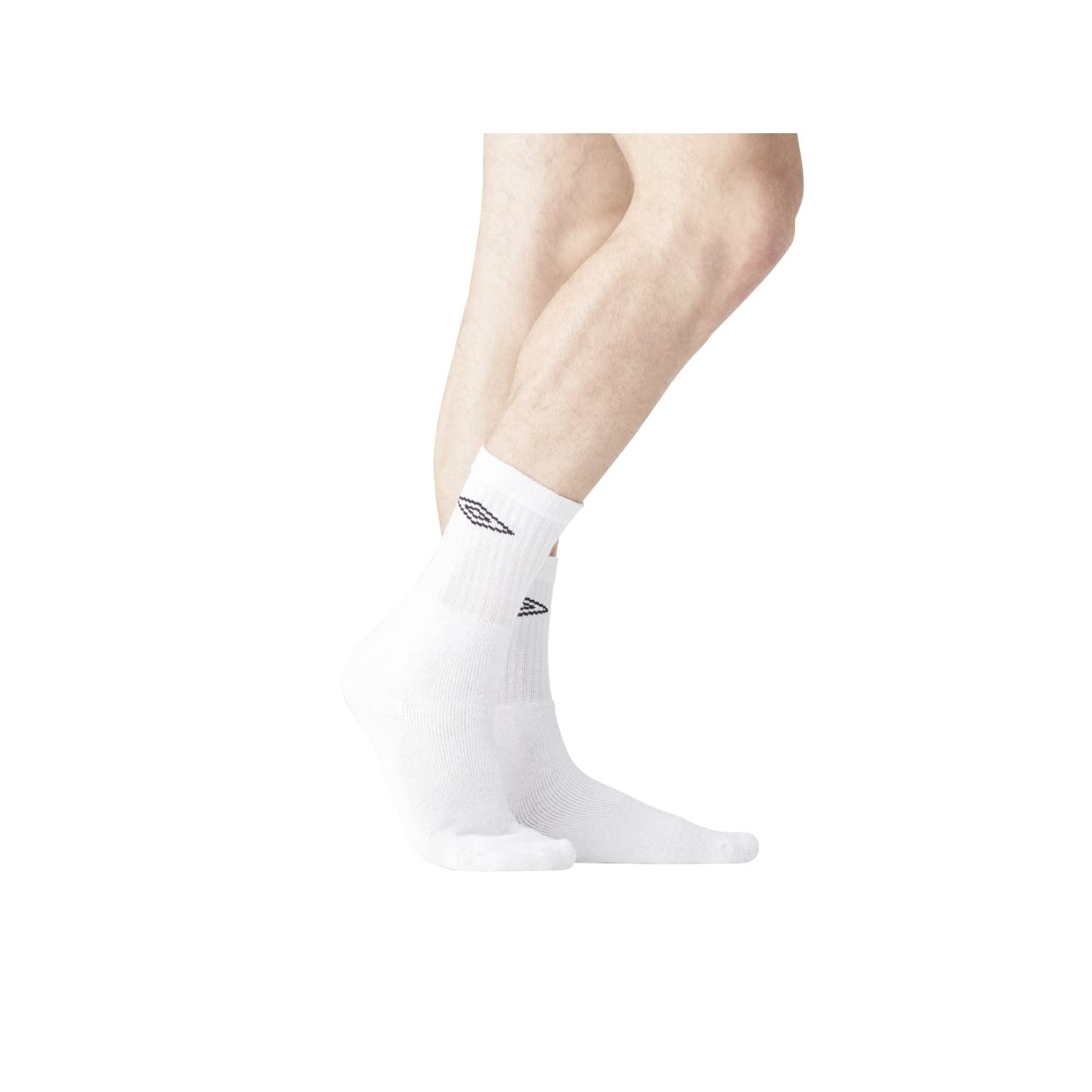 Umbro Men's Athletic Socks - 10 Pack White Crew Socks for Running, Gym & Casual Wear - Moisture Wicking Comfort Socks for Sports & Everyday Use