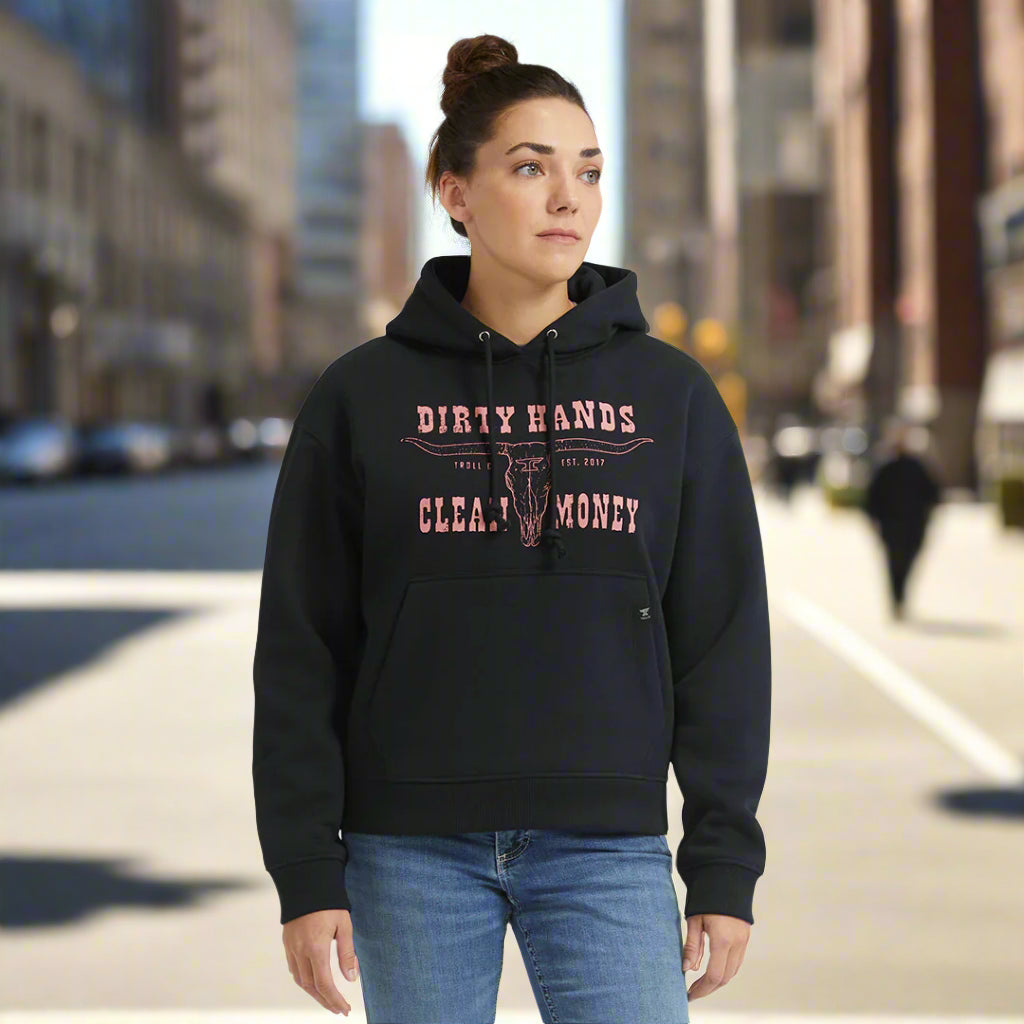 DHCM Women's Longhorn Hoodie - Soft Fleece Pullover with Hood, Long Sleeve Sweatshirt for Women | Perfect for Casual Wear, Outdoor Activities & College Game Days