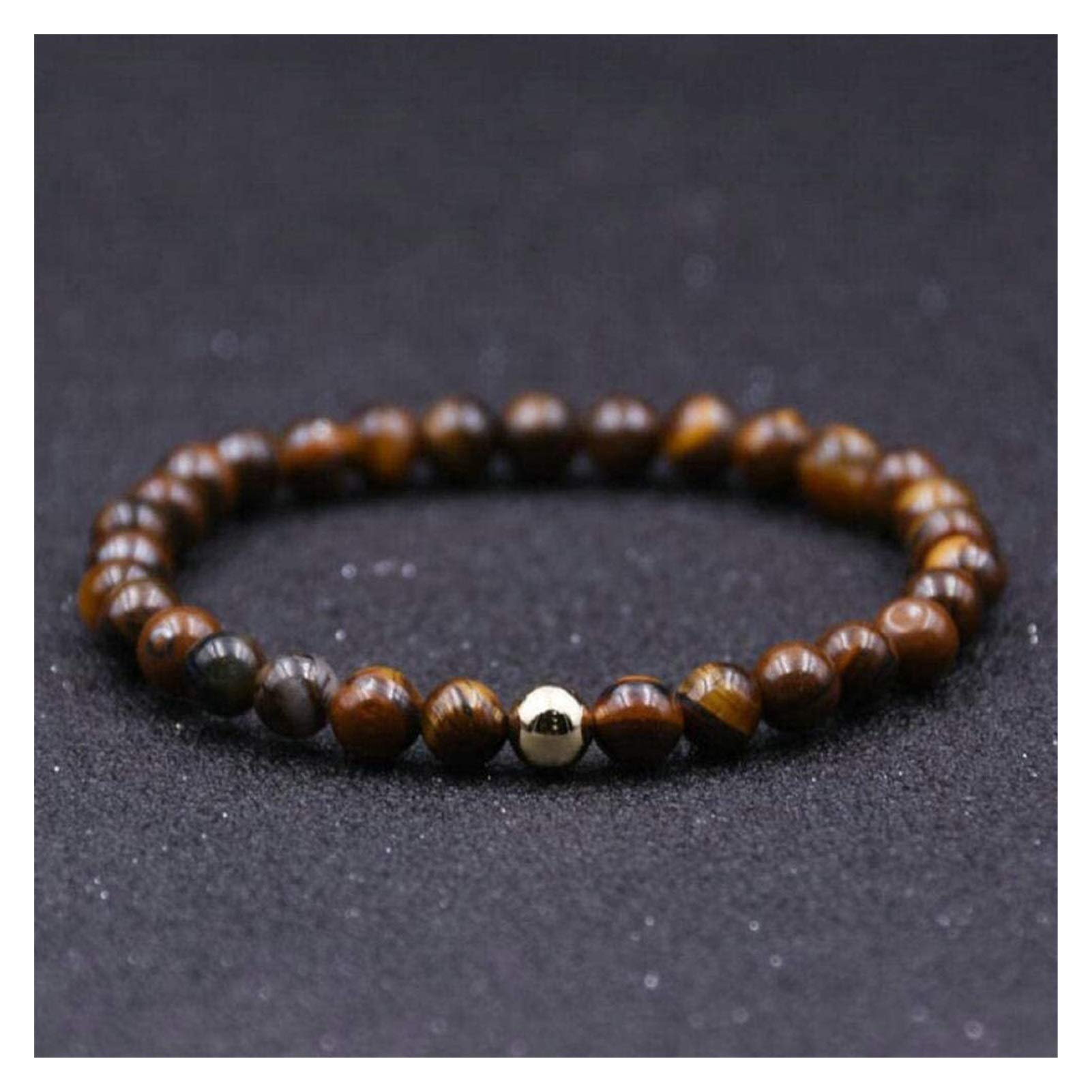 ACCDUER 7 Chakra Natural Tiger Eye Stone Bracelet for Women - Elastic Yoga Bangle with Golden Beads, Energy Balancing Prayer Protection Charm & Aromatherapy Diffuser | Meditation, Spiritual Healing, Gift Idea