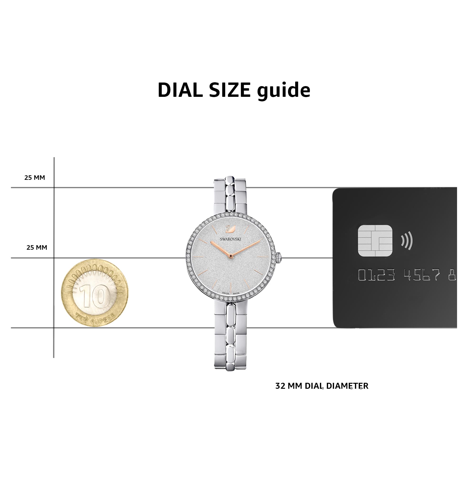 Swarovski Women's Cosmopolitan Crystal Watch - Luxury Fashion Watch with Genuine Crystals, Stainless Steel Band, Water Resistant - Perfect for Formal Events, Office Wear & Special Occasions