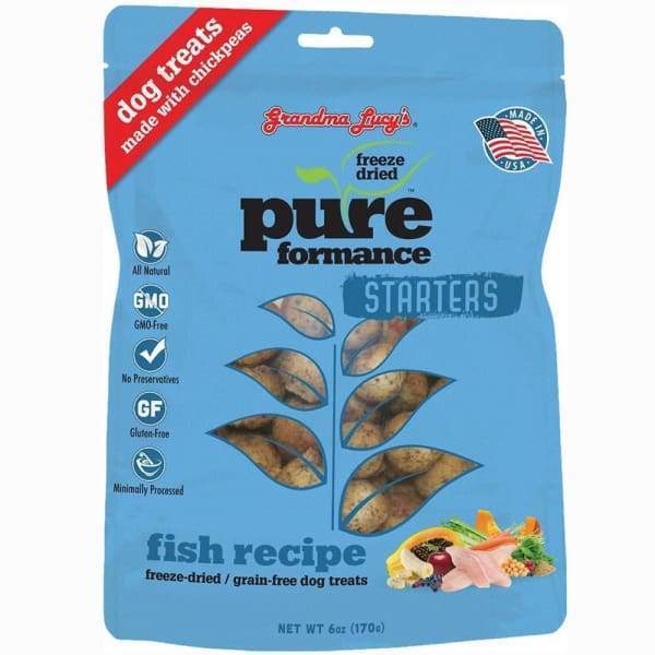 Grandma Lucy's Pureformance Freeze-Dried Grain-Free Dog Food - Salmon & Whitefish Recipe - 2 Sizes (5oz & 10oz) | High-Protein Natural Pet Food for Small & Large Dogs - Perfect for Travel, Training & Sensitive Stomachs