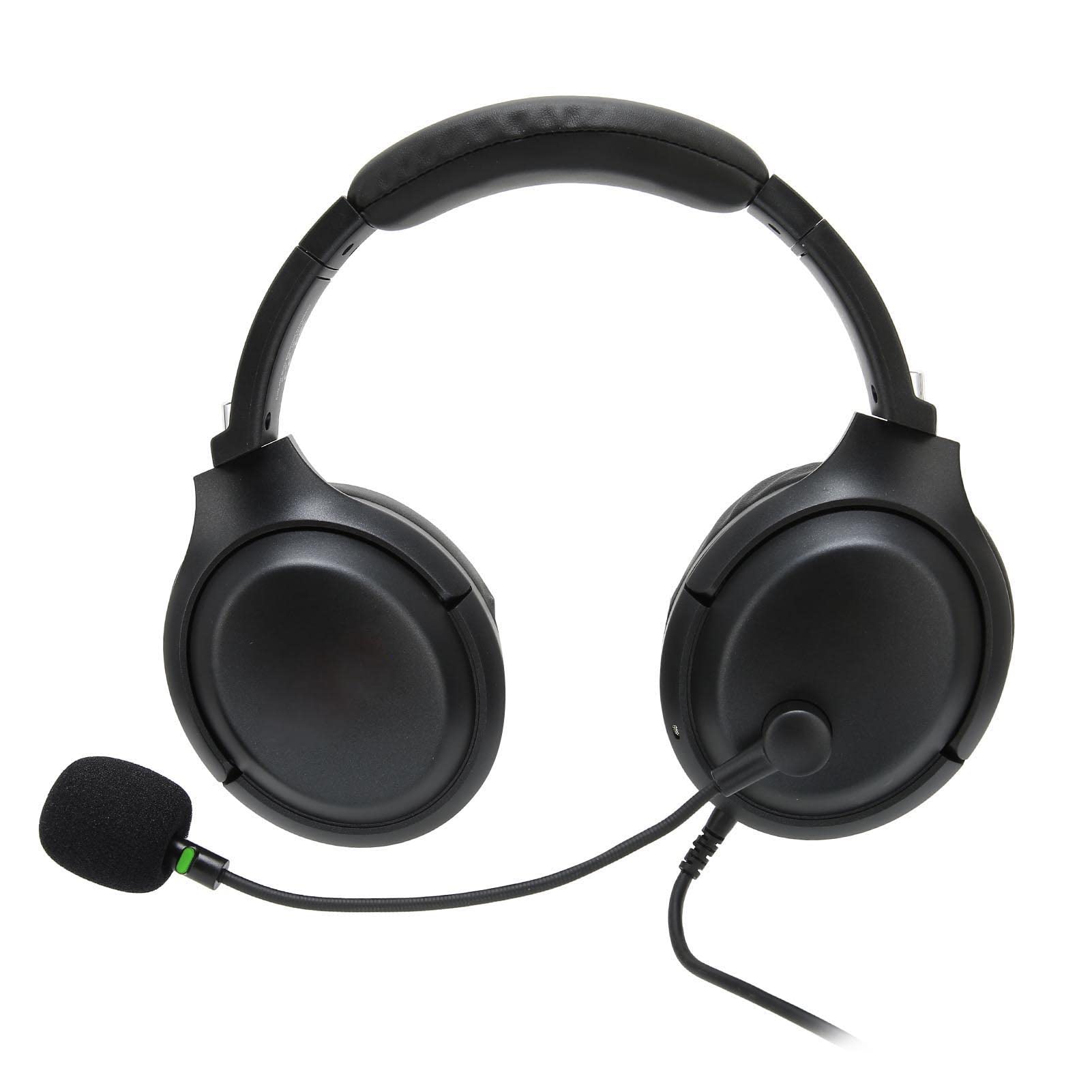 PUSOKEI USB Gaming Headset with Noise Reduction, Built-in Sound Card & Digital Decoding - Anti-Slobber Mic Sponge Cover for PC, PS4, Xbox Gaming & Online Meetings