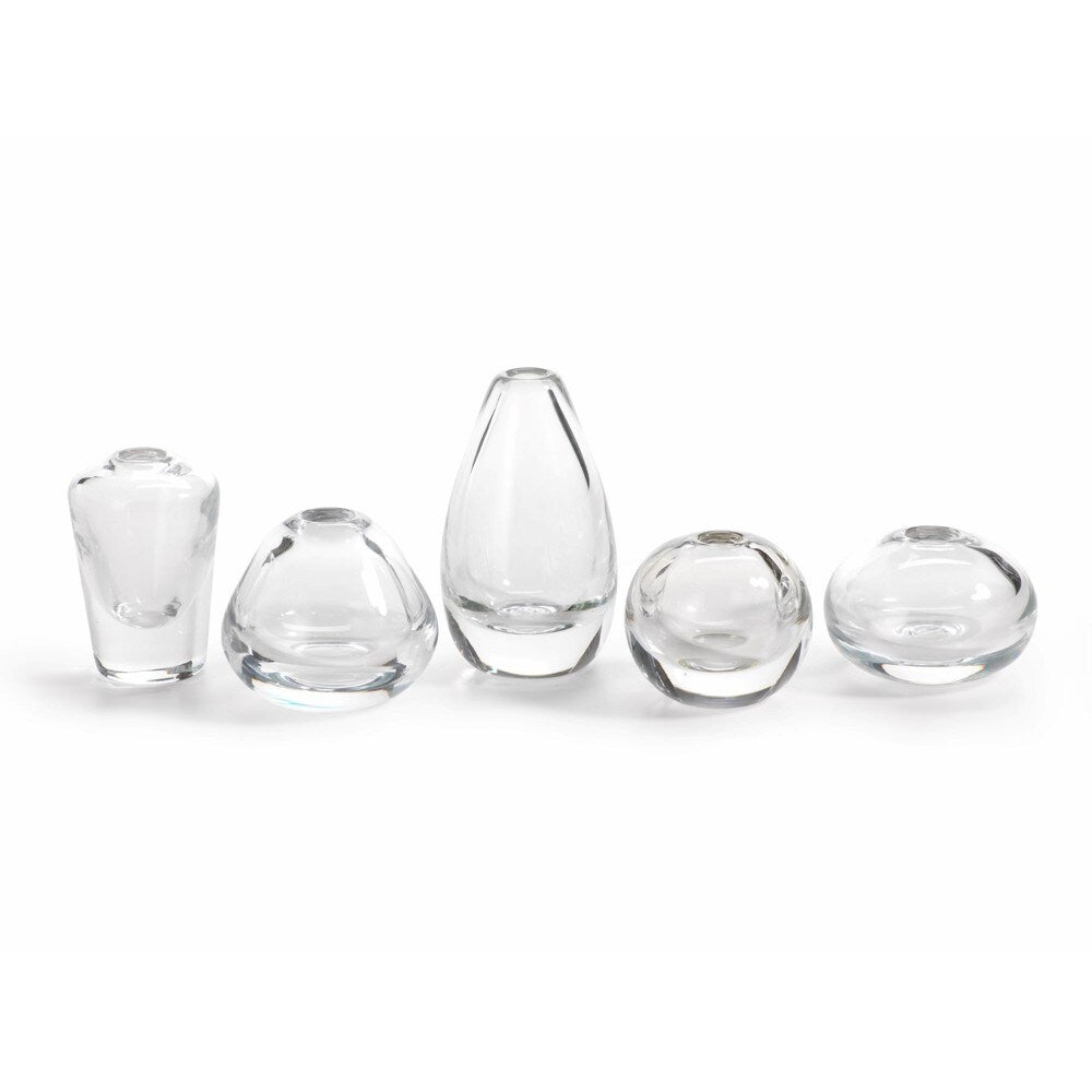 Araceli Clear Glass Vase Set of 5 - Modern Cylinder Flower Vases for Home Decor, Wedding Centerpieces, and Table Arrangements