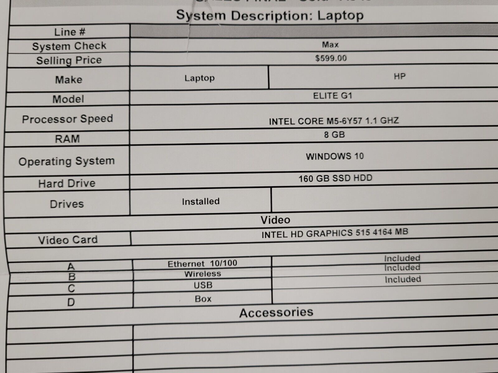 HP Elite G1 Laptop - Business Notebook Computer with Intel Core i5/i7, 14