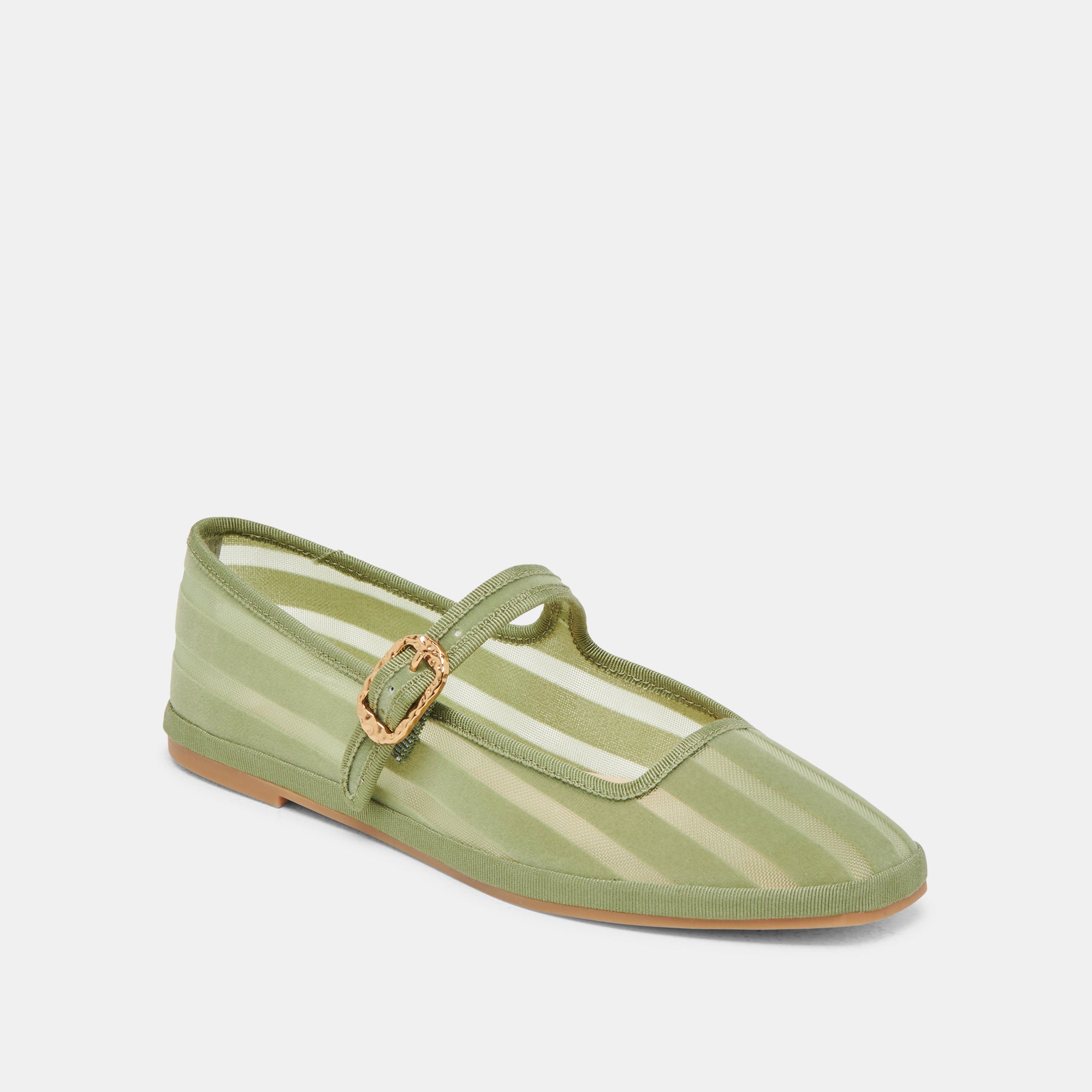 TAMEKA Women's Ballet Flats - Jade Stripe Mesh Slip-On Shoes for Comfort & Style | Perfect for Work, Casual Outfits & Travel