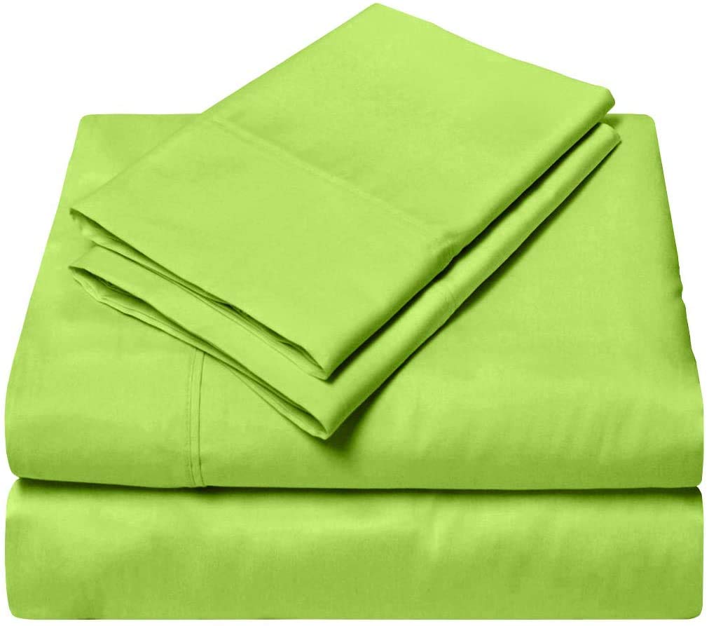 Premium 100% Certified Giza Egyptian Cotton Bed Sheet Set - Twin XL, 3-Piece Sage Green Solid Sheets | Ultra-Soft Breathable Luxury Bedding for Master Bedroom, Guest Room & Vacation Homes
