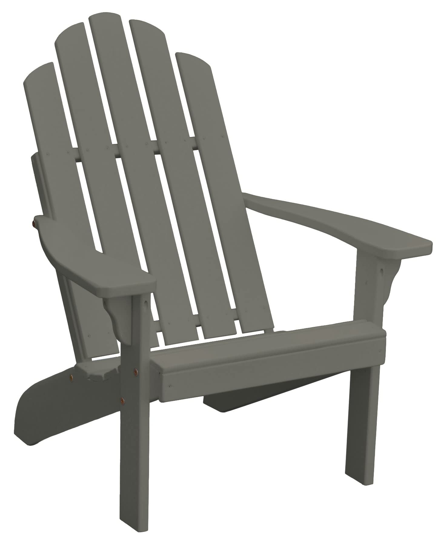 Furniture Barn USA Pine Kennebunkport Adirondack Chair in Olive Gray - Outdoor Patio, Garden, and Poolside Relaxation