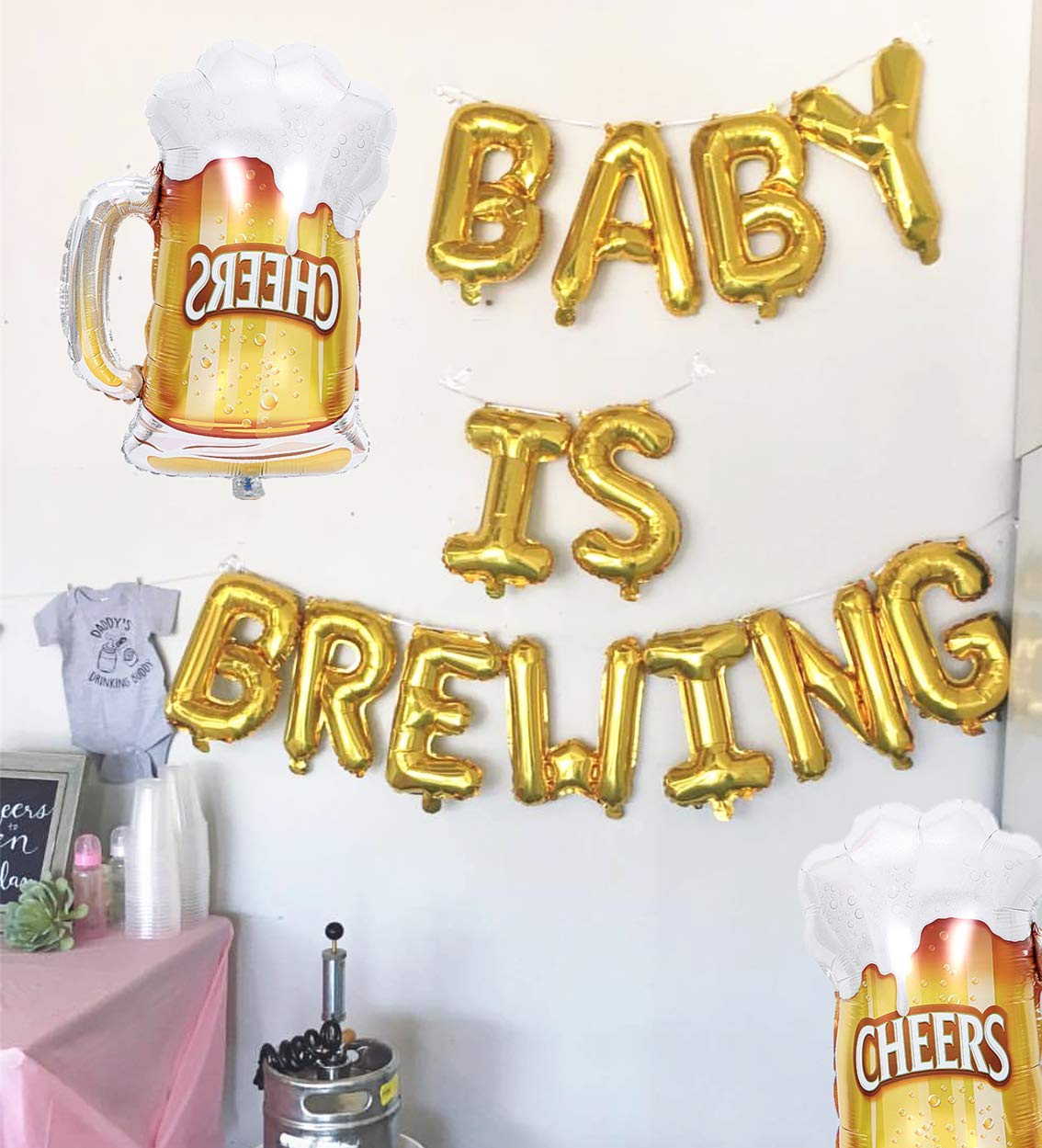 JeVenis Baby Brewing Balloons & Banner Set - Gender Reveal & Baby Shower Decorations for Gender Announcement Parties, Nursery Decor, and Special Celebrations