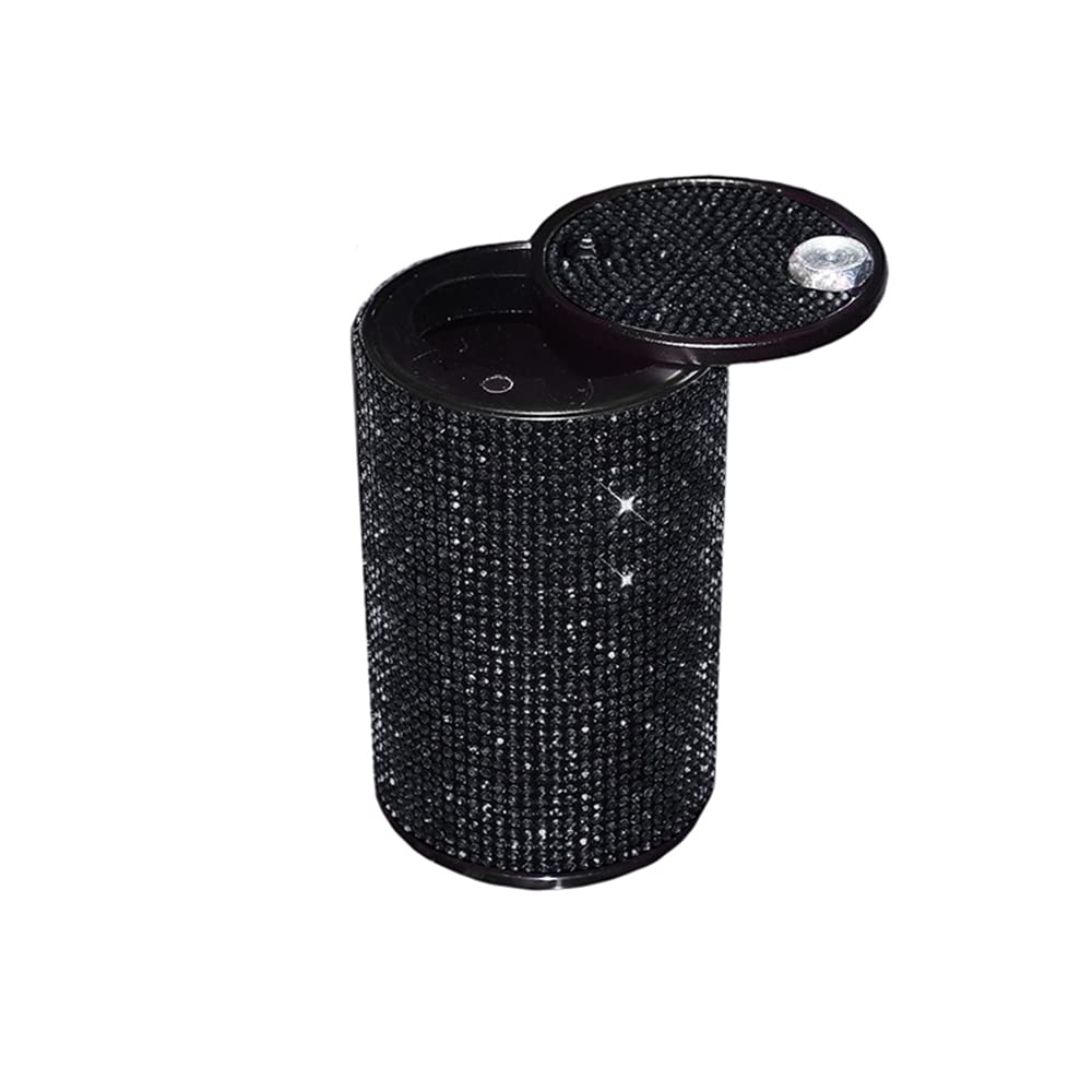 Diamond Car Ashtray with Lid - Bling Cigarette Holder for Car, Home & Office | Hot-Drilling Ash Tray Accessory - Perfect Gift for Women (Car Decor, Smoking Accessories, Luxury Car Organizer)