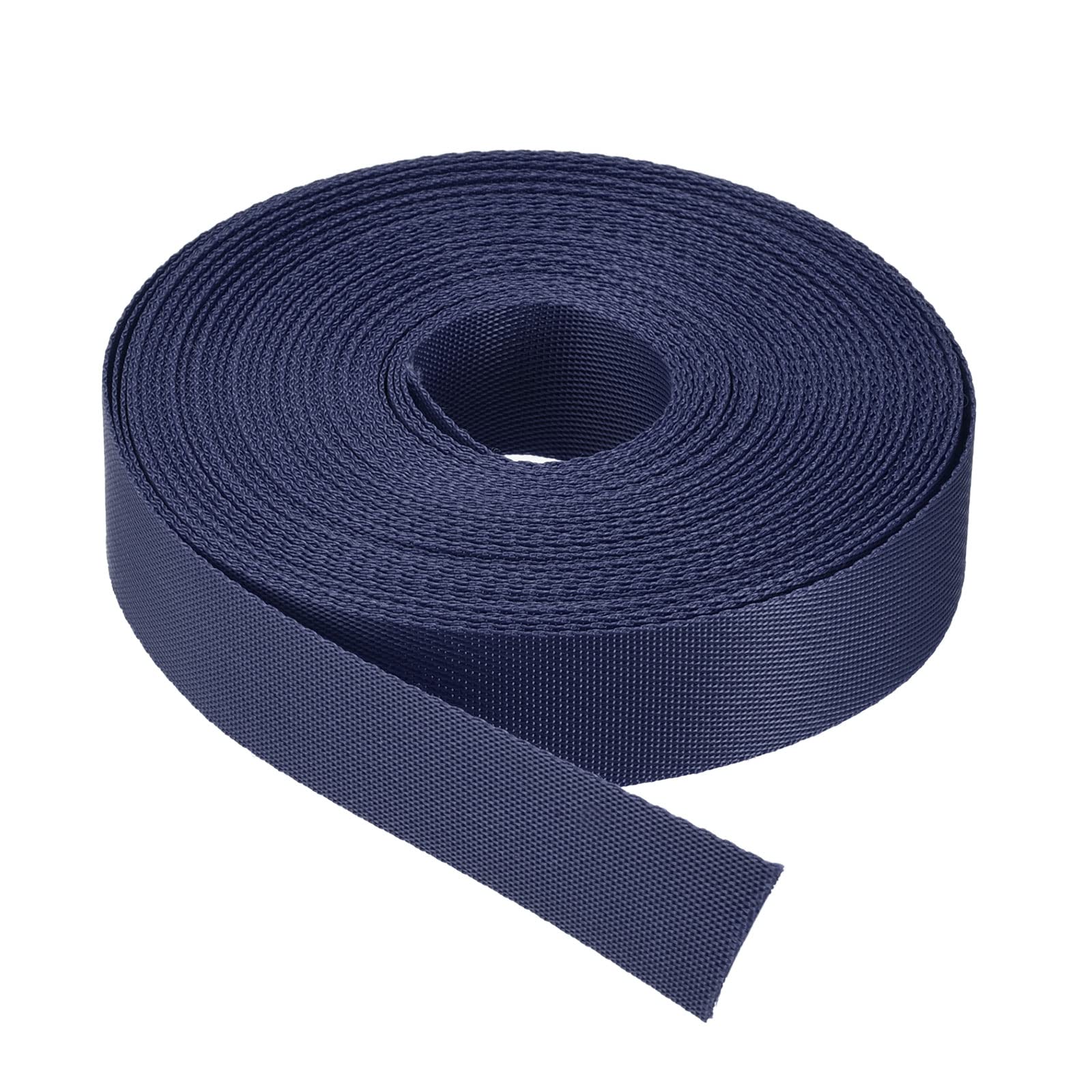 MeccaniXity 1-Inch Flat Nylon Webbing Strap - 15 Yards Dark Blue - Heavy Duty Adjustable Belt for Backpacks, Luggage, Cargo Straps & Outdoor Gear - Perfect for Travel, Camping & DIY Projects