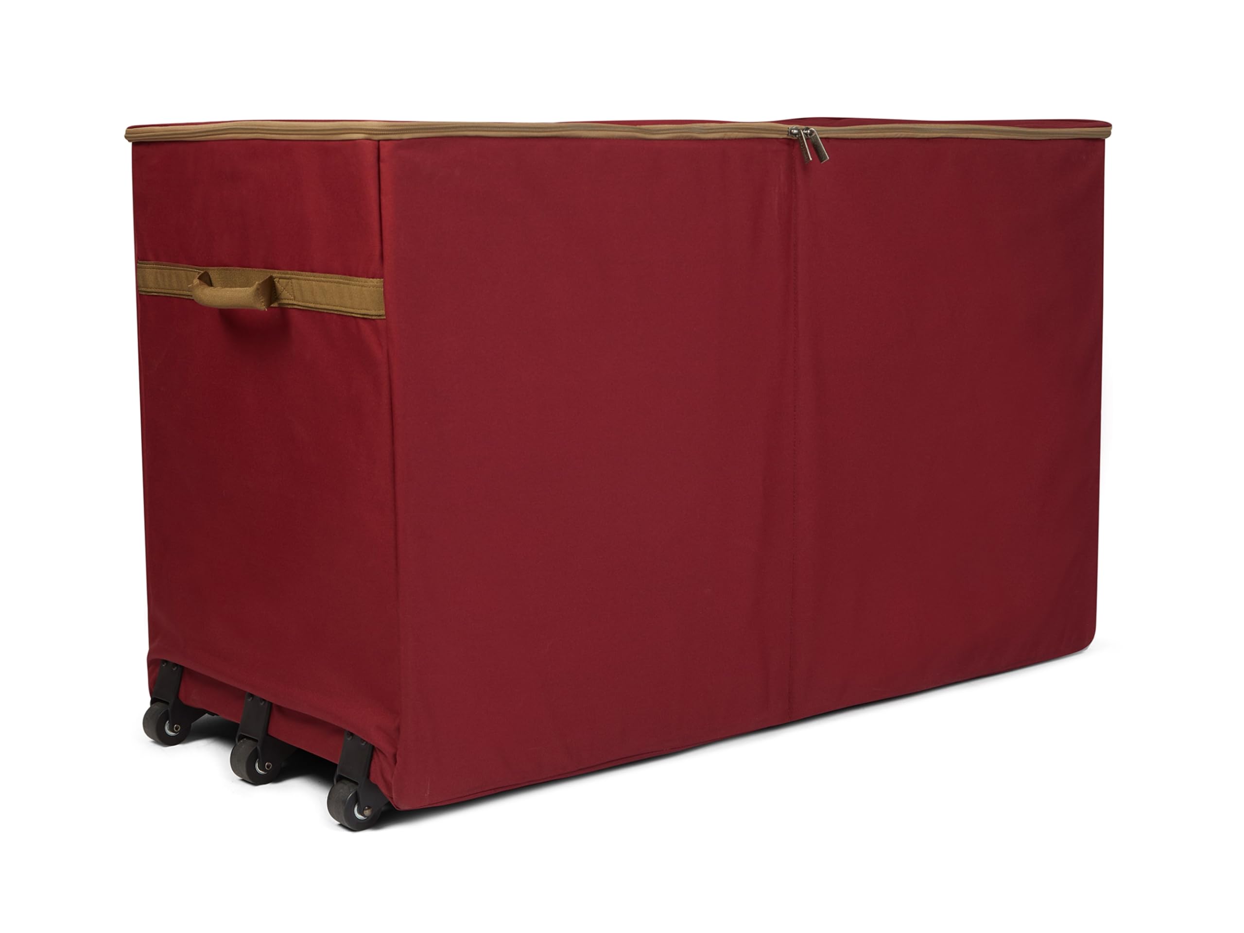 Covermates Keepsakes Christmas Tree Structured Rolling Storage Bag - Durable Holiday Organizer with Reinforced Handles for Superior Protection (Red) - Perfect for Xmas Decorations, Ornaments & Seasonal Storage
