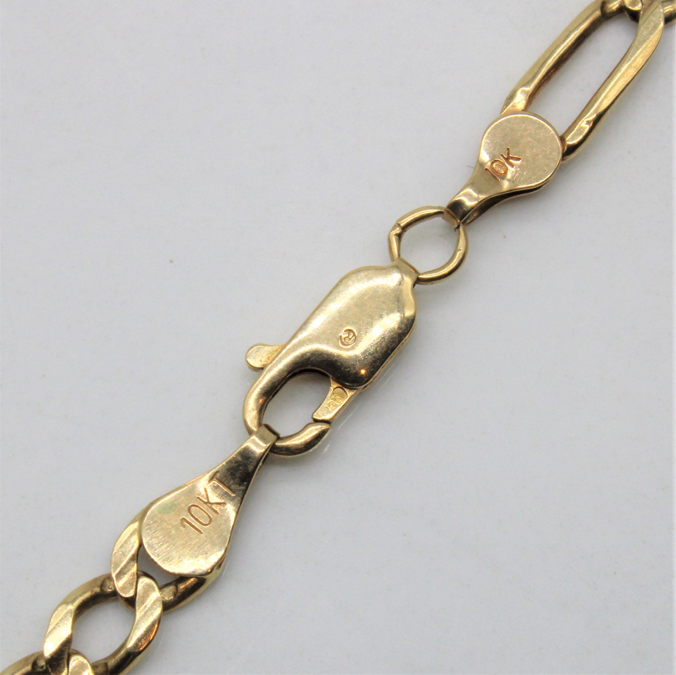 10K Yellow Gold Figaro Chain Necklace for Men - 20 Inch Solid Gold Italian Link Chain - Perfect for Gifts, Weddings & Everyday Wear