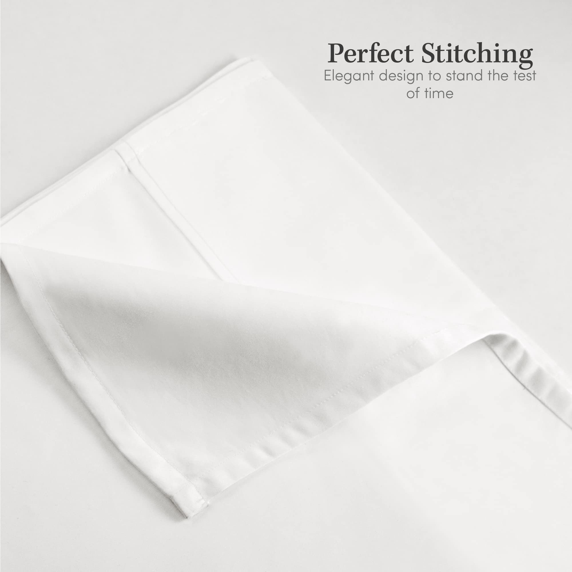 1000 Thread Count 100% Cotton Bed Sheet Set - Queen Size Deep Pocket Luxury Sheets with Flat Sheet, Fitted Sheet & 2 Pillowcases - Soft Breathable Bedding for Hotel Style Comfort - White