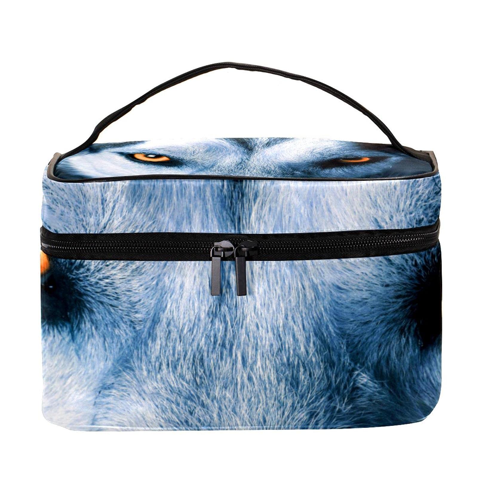 Stylish Wolf Eyes Travel Makeup Bag - Large Cosmetic Organizer with Zipper for Women & Girls | Perfect for Vacation, Gym, and Daily Essentials Storage