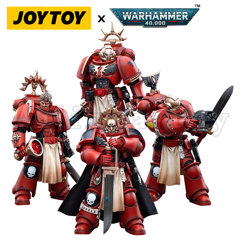 1/18 JOYTOY Warhammer 40K Blood Angels Veteran Action Figure Set (4PCS) - Highly Detailed Collectible Miniatures for Tabletop Gaming & Display