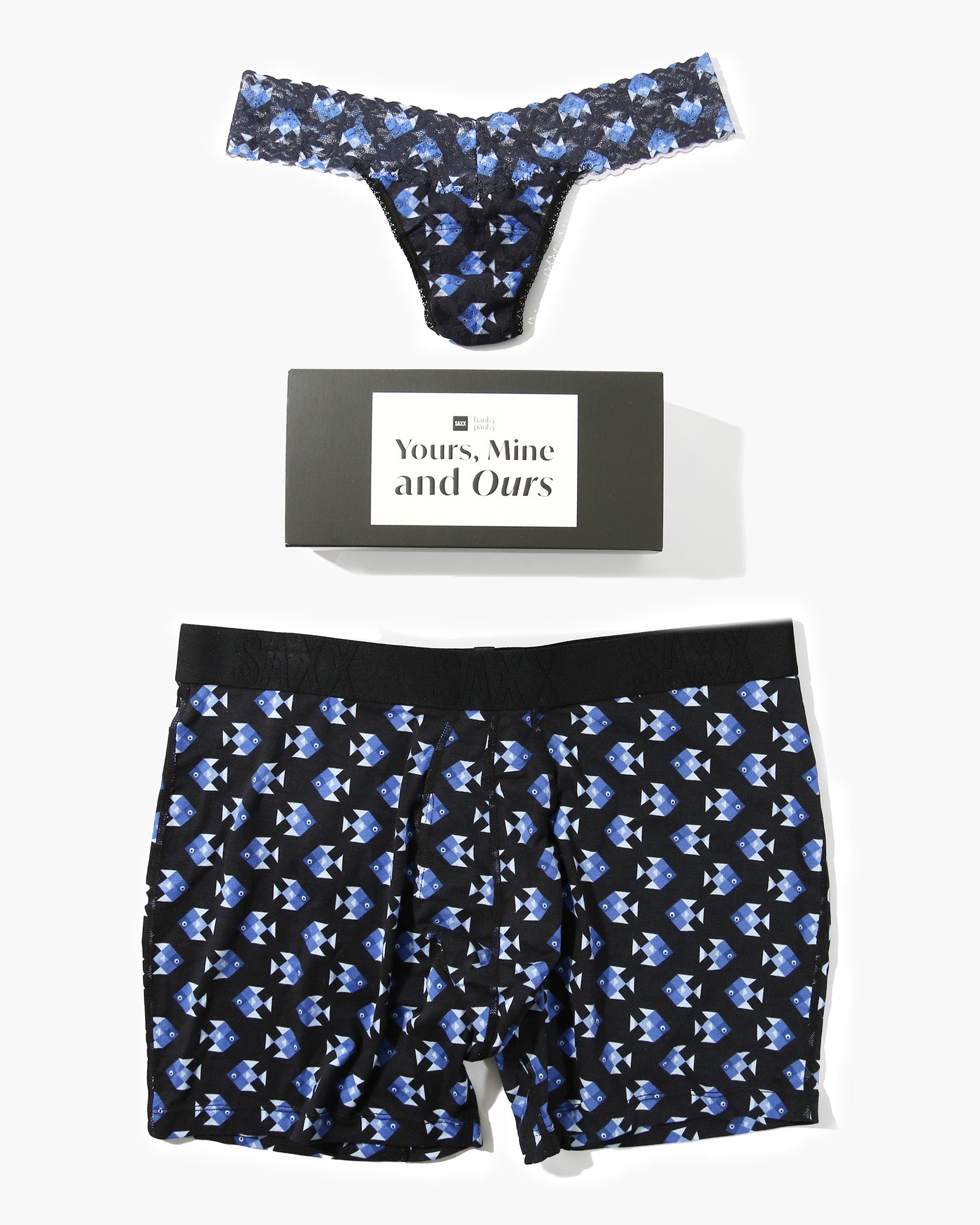 Yours & Mine Hanky Panky Collaboration - Matching Couple Underwear Set for Valentine's Day & Romantic Getaways