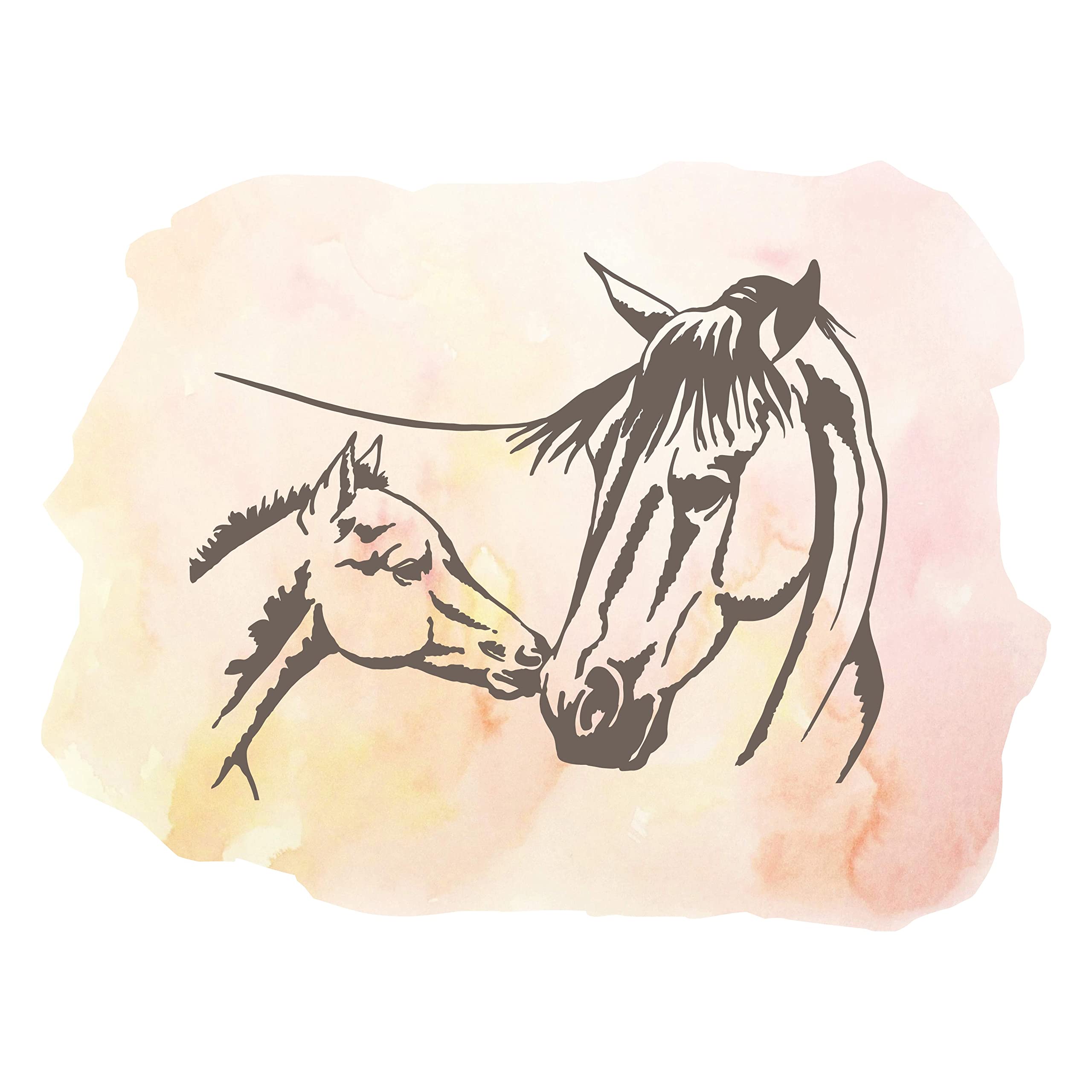 Watercolor Horse Wall Decals for Kids Room - DIY Animal Stickers for Boys & Girls Bedroom Decor - 10x8 Inch Removable Wall Art - Perfect for Nursery, Playroom and Kids' Creative Space