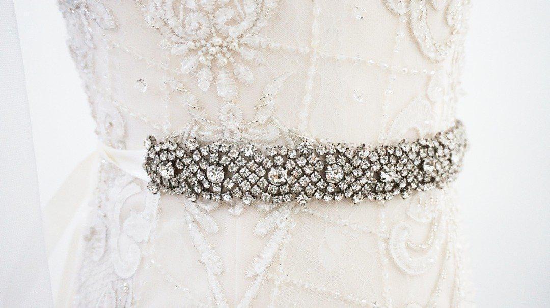 Antoinette Diamante Wedding Belt - Sparkling Rhinestone Bridal Sash for Bride, Bridesmaids & Prom - Perfect for Weddings, Evening Gowns & Special Occasions