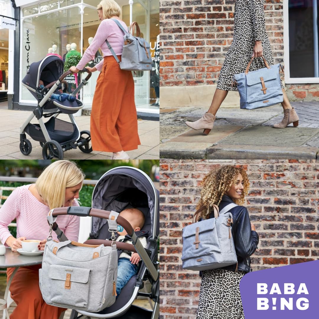 Erin Tote Backpack Changing Bag - Multifunctional Diaper Bag with Changing Pad, 2 Removable Pouches, Insulated Bottle Pocket & Stroller Straps - Perfect for Moms & Baby Essentials - Grey BB75 | Ideal for Travel, Daycare & On-the-Go Parenting