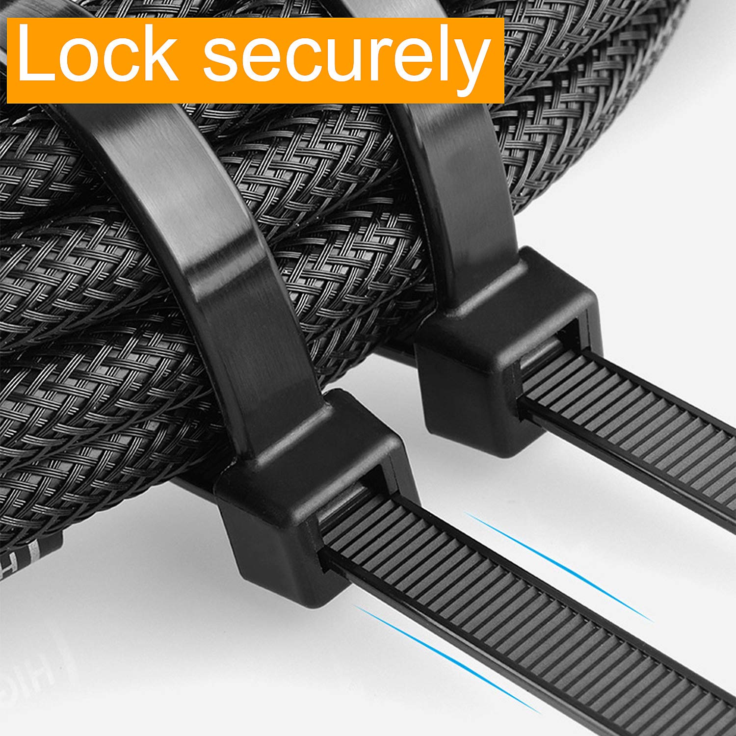 1000 Pack 8-Inch Black Heavy Duty Zip Ties - 50lb Tensile Strength UV Resistant Self-Locking Cable Ties for Indoor/Outdoor Use | Perfect for Organizing Wires, Securing Plants & DIY Projects | Tantti