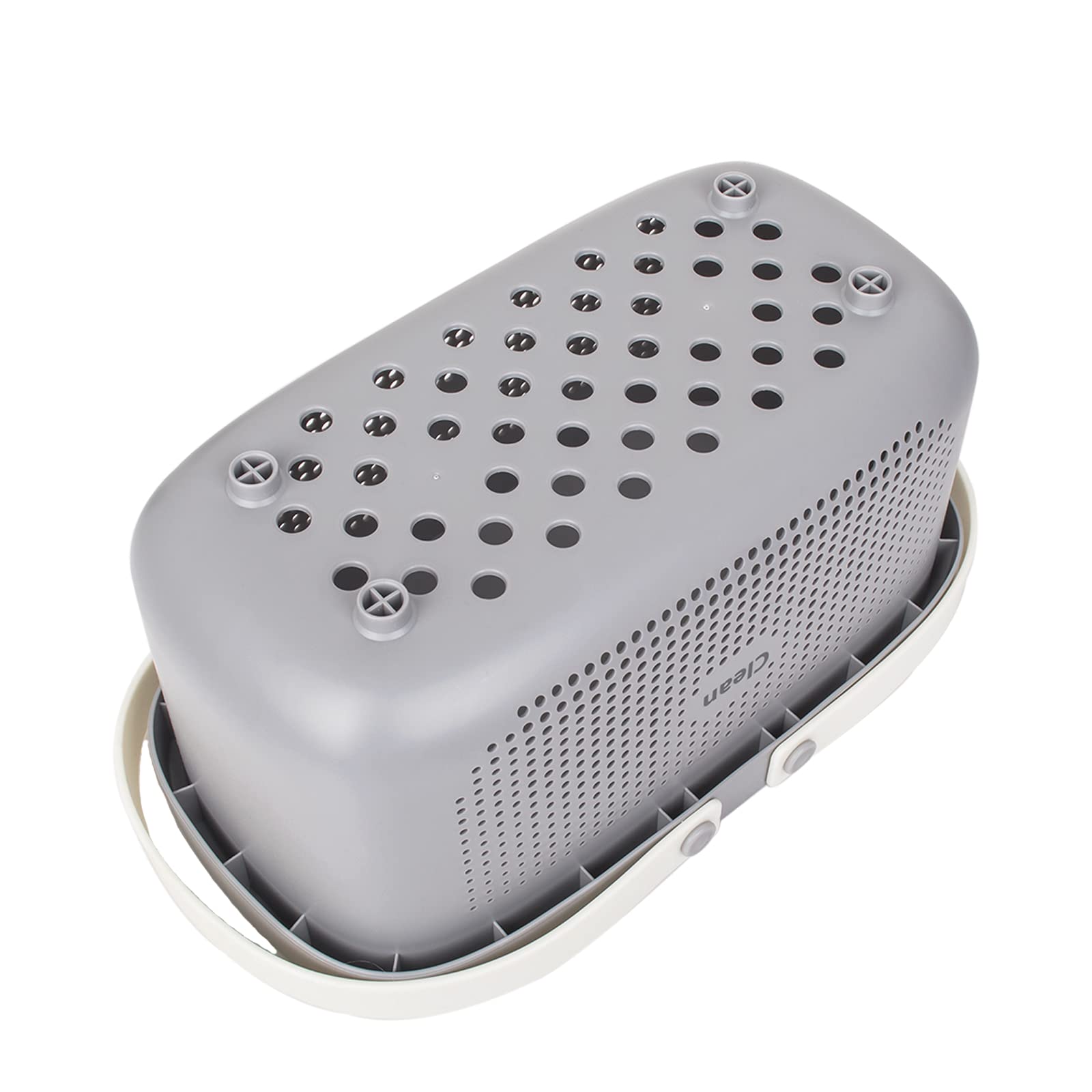 JiatuA Plastic Storage Basket with Handle - Portable Shower Caddy & Organizer Bin for Bathroom, Kitchen, Dorm Room, Bedroom - Gray | Perfect for Organizing Toiletries, Cleaning Supplies & Household Items