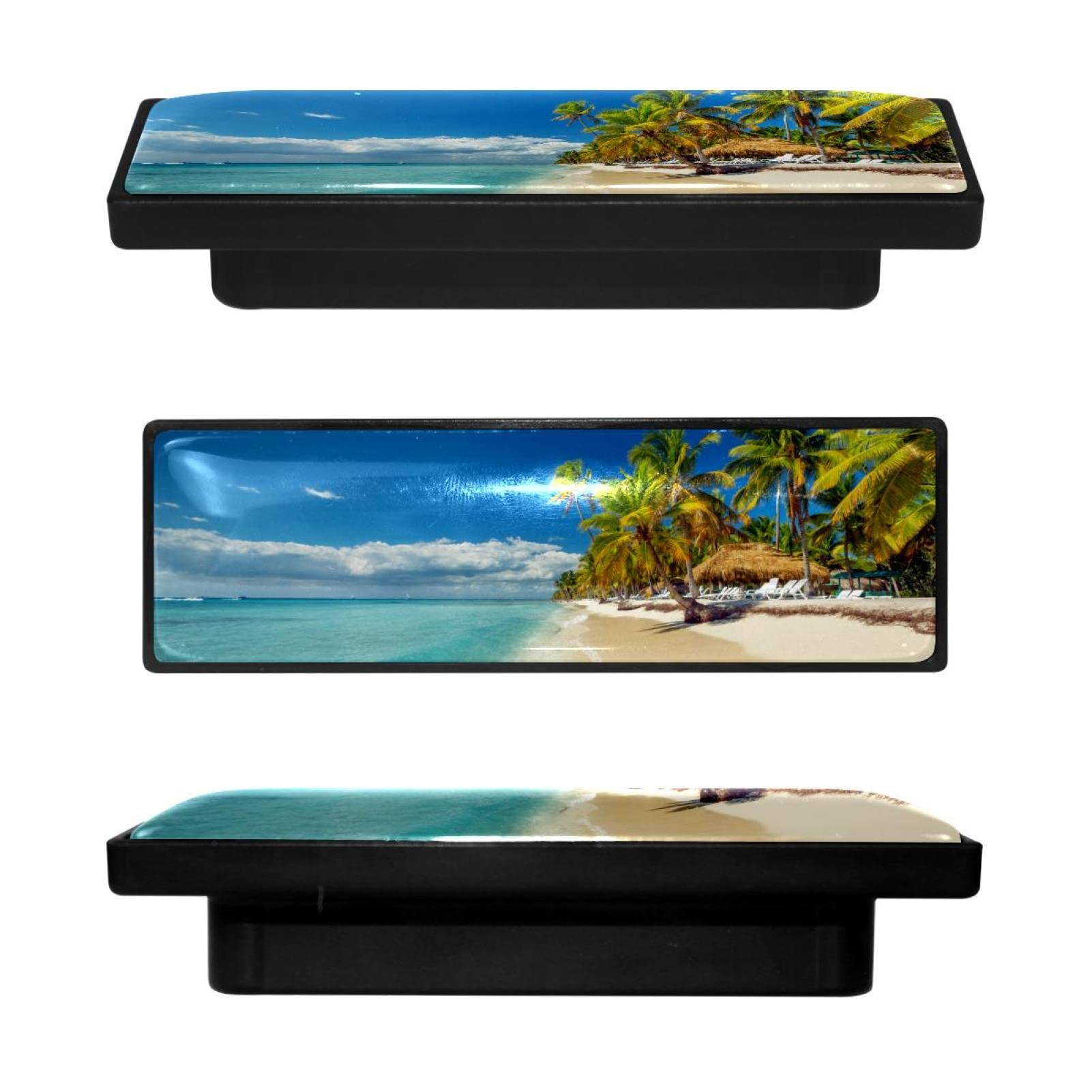 4 Pack Tropical Beach Sea View Sky Cabinet Handles - Dresser & Drawer Pulls for Kitchen Cabinets, Bedroom Furniture & Bathroom Vanities - Easy Installation Hardware Door Handles