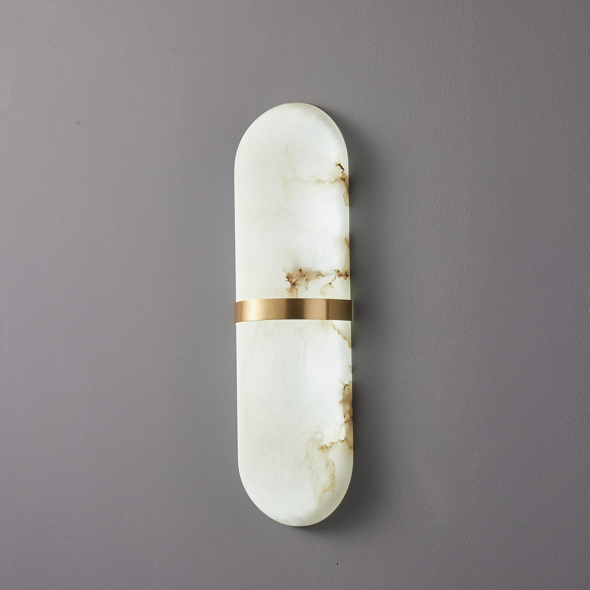 Modern Alabaster Wall Sconce Light - Elegant Capsule Design for Bedroom, Hallway & Living Room Lighting
