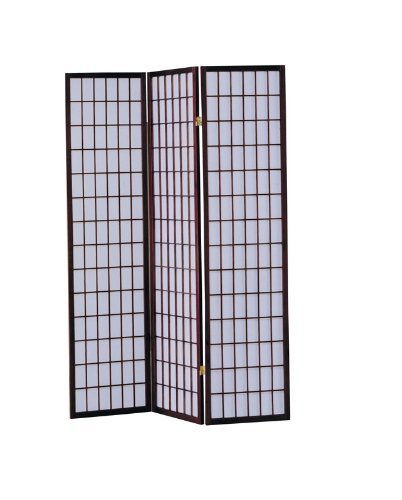 3-Panel Shoji Screen Room Divider - Cherry Wood Folding Partition for Home & Office - Perfect for Living Room, Bedroom, or Studio Space Divider
