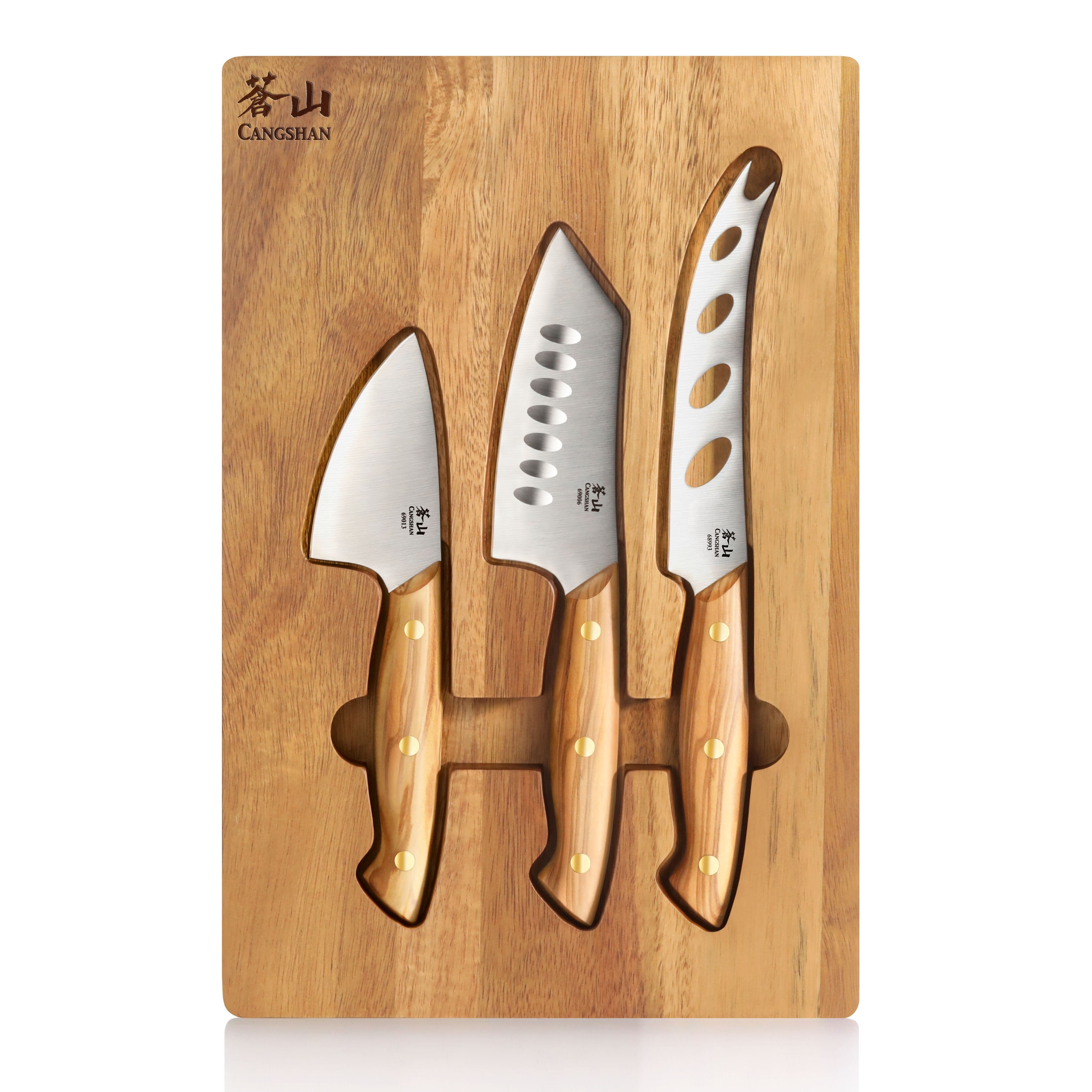 Premium 3-Piece Stainless Steel Cheese Knife Set - Sharp Blade for Soft, Hard & Semi-Soft Cheeses - Perfect for Charcuterie Boards, Wine Pairings & Dinner Parties