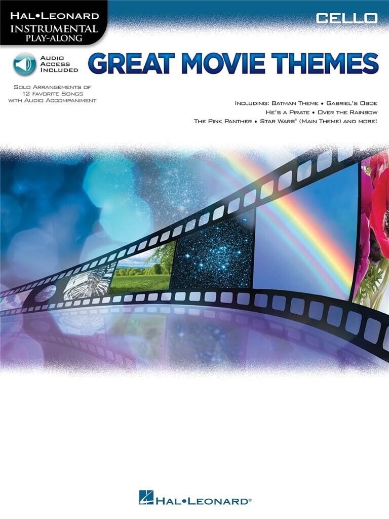 Hal Leonard Instrumental Play-Along: Great Movie Themes for Cello Book with Online Audio - Perfect for Practice, Performances & Music Lessons