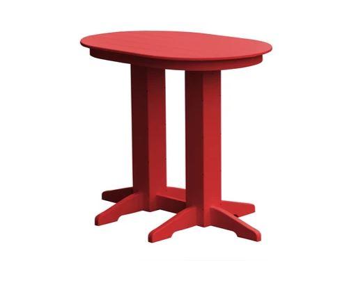 A & L Furniture Oval Bar Table with Free 2 Umbrella Holes - Perfect for Outdoor Patio, Poolside, and Backyard Entertaining