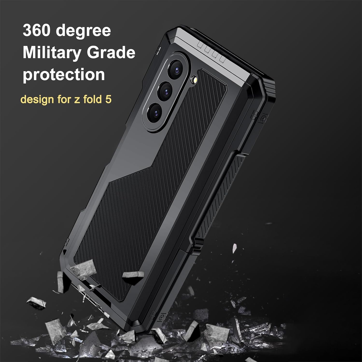 Samsung Galaxy Z Fold 5 Case with Hinge Protection - Shockproof Slim Fit Phone Cover for Foldable Smartphone - Perfect for Work, Travel, and Everyday Use
