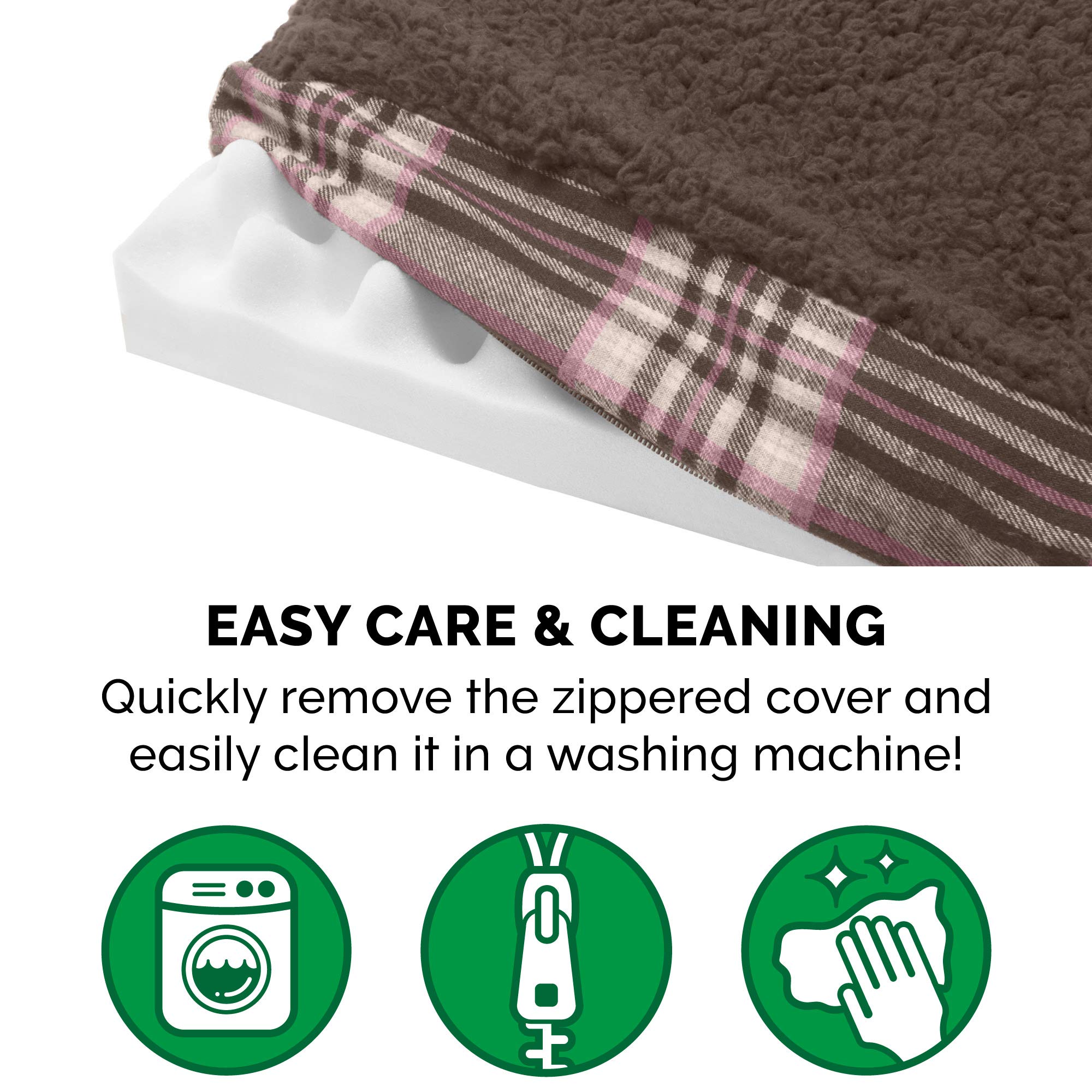 **Furhaven Orthopedic Dog Bed for Small Dogs Under 20 lbs - Washable Sherpa & Plaid Flannel Mattress - Java Brown Small - Perfect for Crates, Kennels & Pet Sofas**