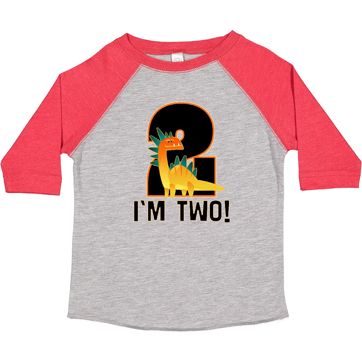Inktastic 2nd Birthday Dinosaur Party Outfit - Cute Toddler Boy T-Shirt for Dino Themed Birthday Celebrations & Playdates
