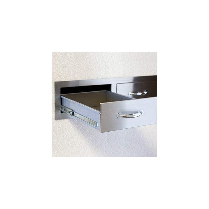 Summerset 17.75x30.325 Inch Stainless Steel Vertical Double Drawer & Paper Towel Holder Combo - Space-Saving Kitchen Organizer for Utensils, Spices & Cleaning Supplies - Perfect for Small Kitchens, RVs & Apartments