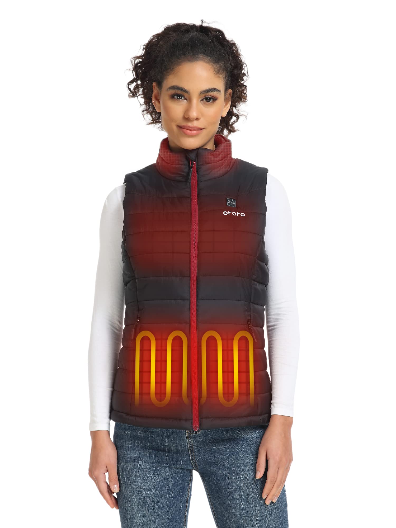 ORORO Women's Lightweight Heated Vest with Battery Pack - USB Rechargeable Winter Warm Jacket for Outdoor Activities, Hiking, and Cold Weather Commuting