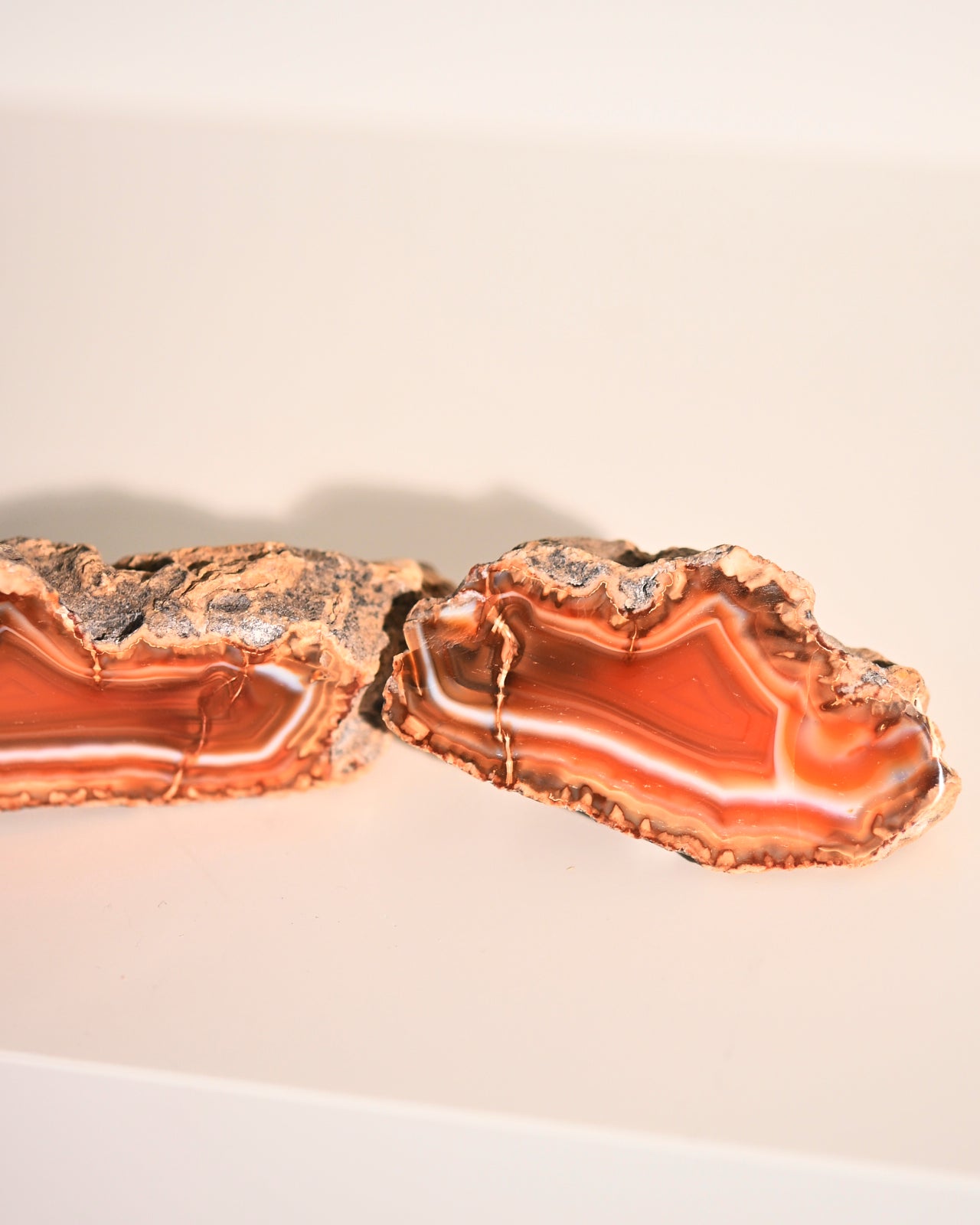 Natural Malawi Agate Geode Pair - Healing Crystals for Meditation, Home Decor & Spiritual Gifts | Perfect for Yoga Spaces, Office Desks & Crystal Collections
