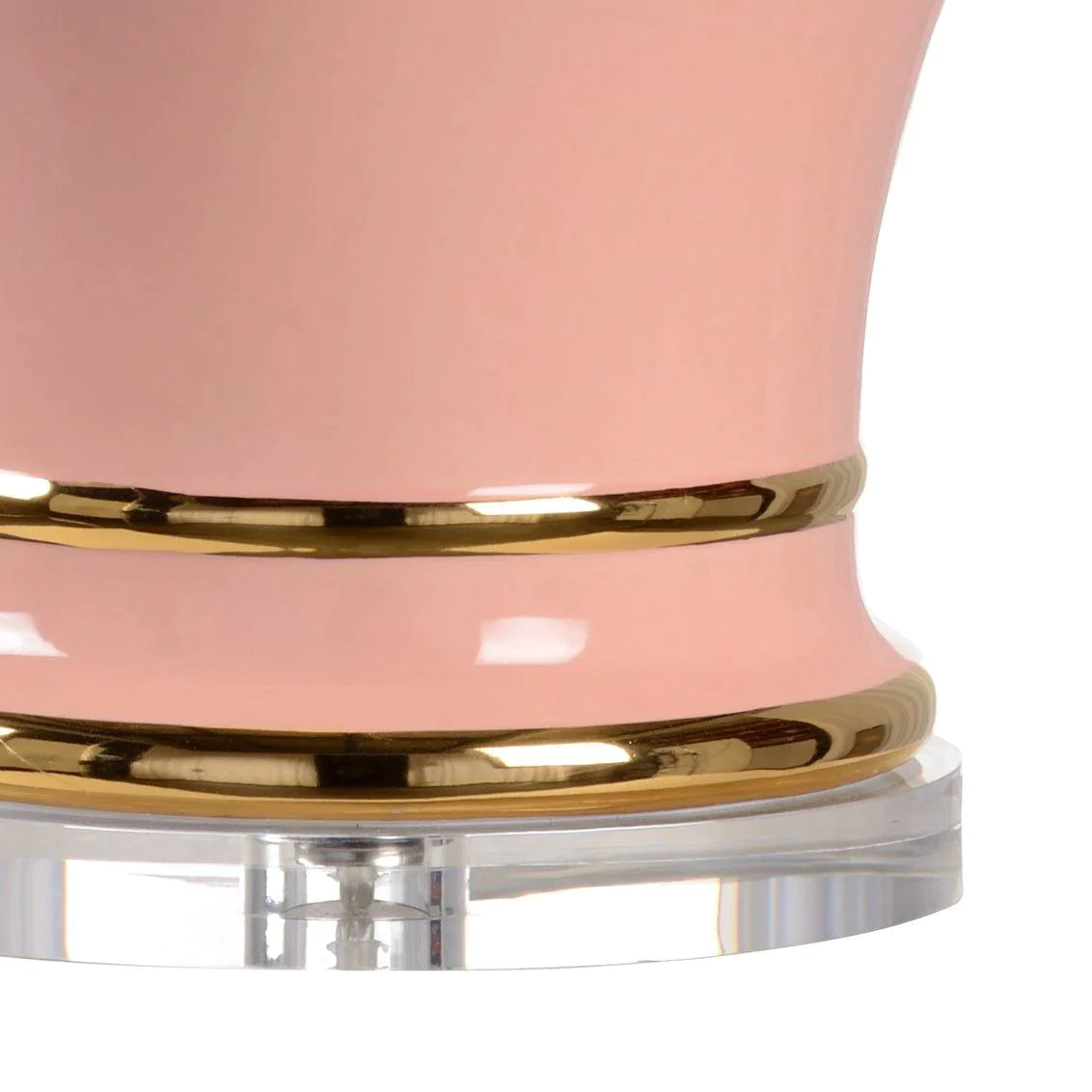 Audrey Table Lamp - Coral Finish with Gold Detailing & Off-White Silk Shade | Modern Bedside Lighting for Bedroom, Living Room & Office Decor