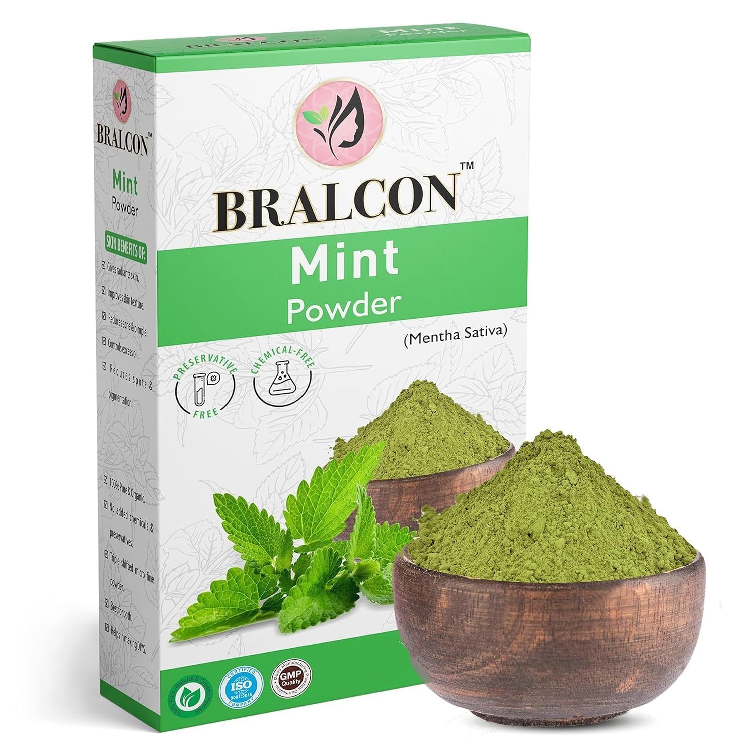 Organic Mint Powder - 100g | Pure & Natural Mentha Sativa Powder for Face, Skin & Hair Care | Green Mint Leaf Powder | Perfect for DIY Beauty Masks, Herbal Teas & Aromatherapy